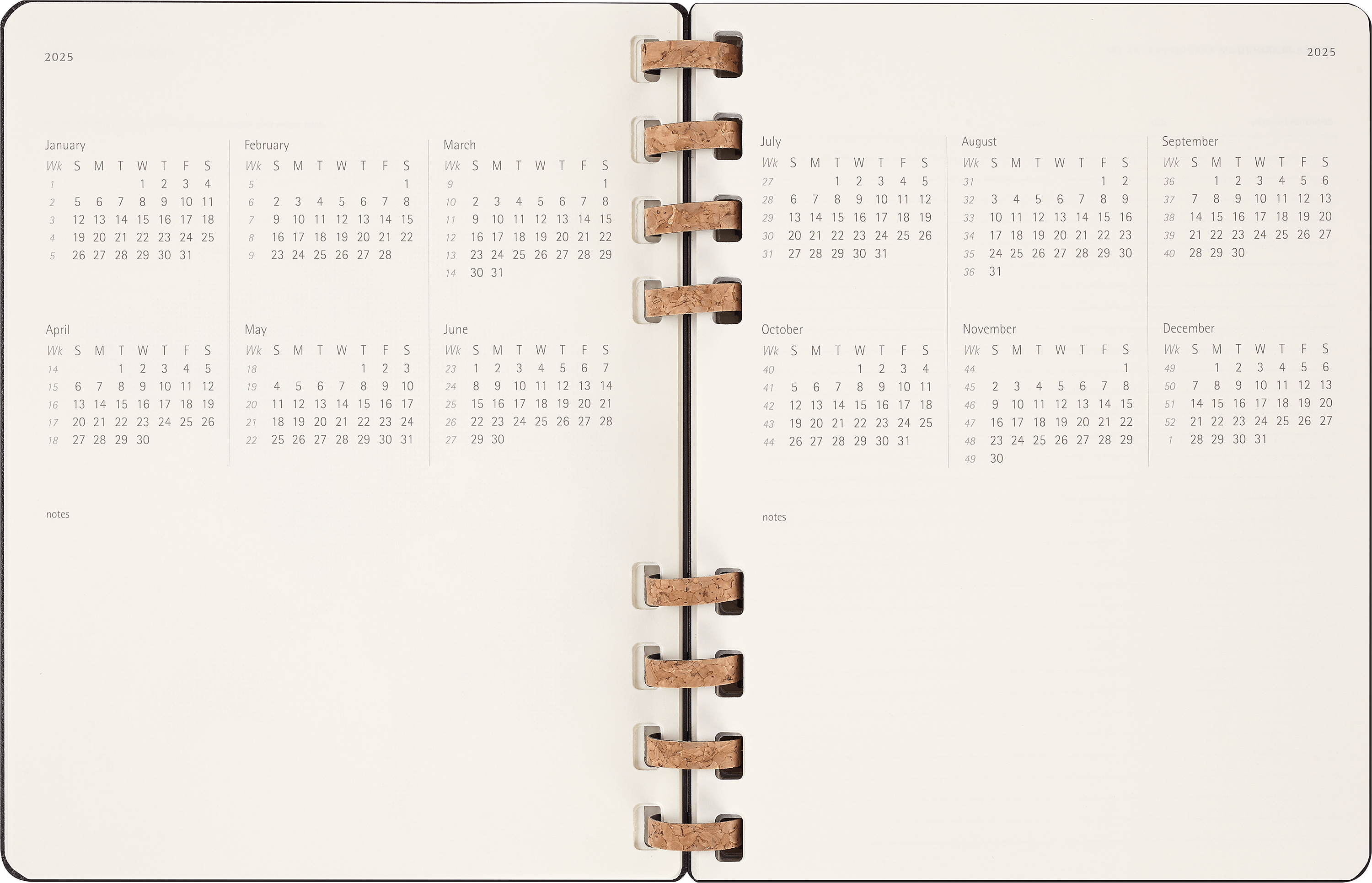 2025 Moleskine 12-Month Spiral Bound Weekly Planner - Hard Cover Notebook, 7.5