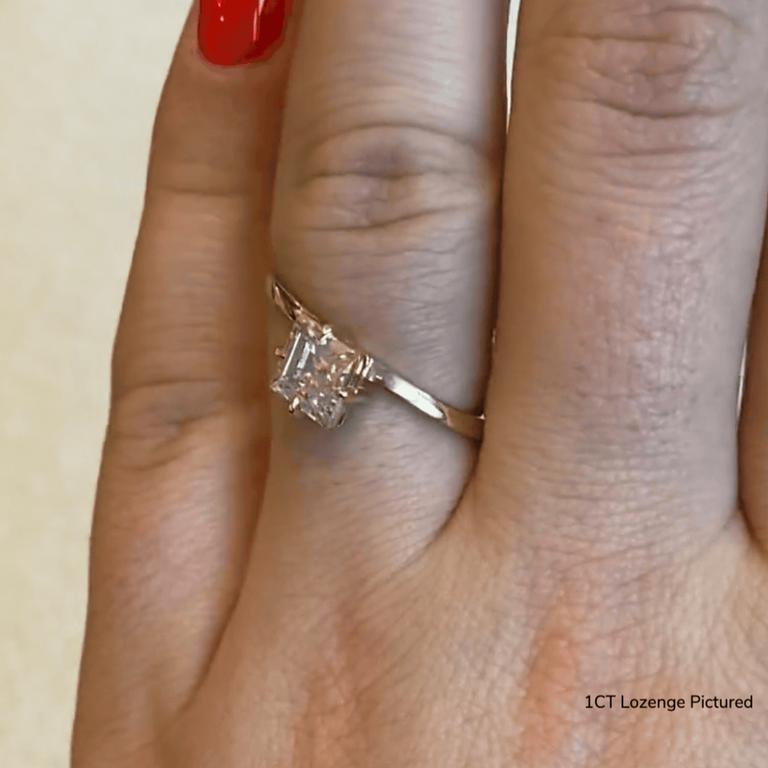 Elegant Lozenge Slant Ring - Geometric Fashion Jewelry for Women, Perfect for Everyday Wear, Parties & Special Occasions