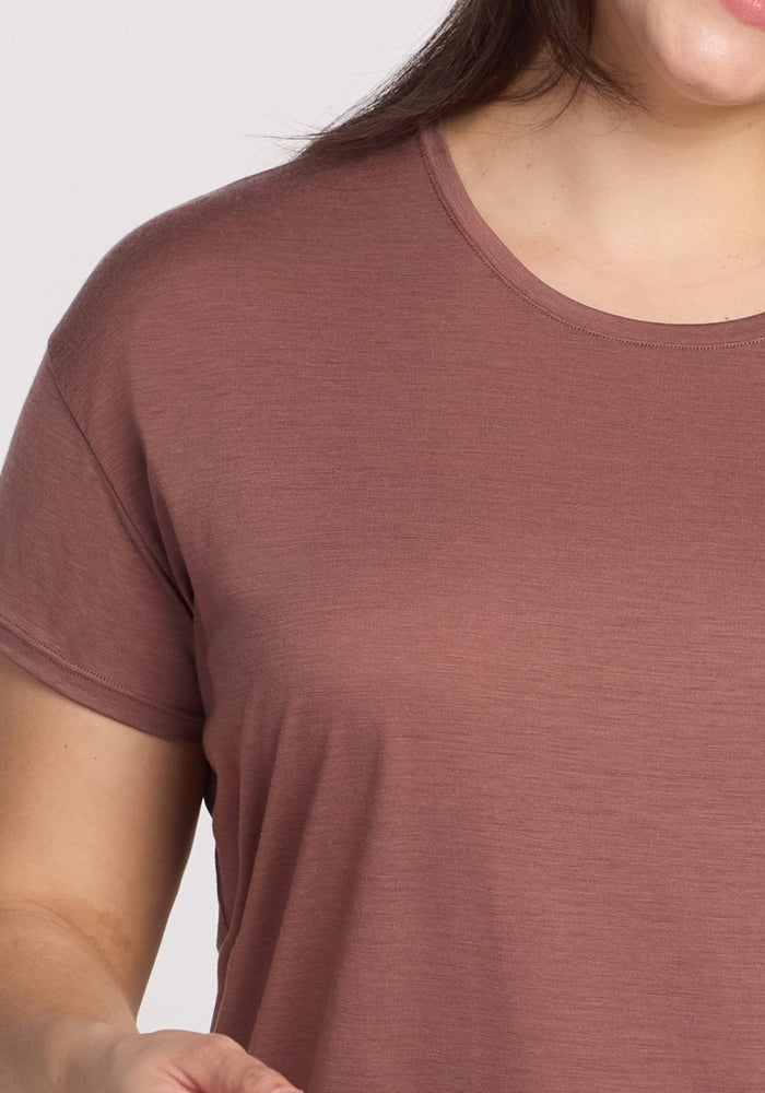 Billie Lounge Tee - Soft Comfortable Women's T-Shirt in Nutmeg | Casual Wear, Home Relaxing & Everyday Outfits