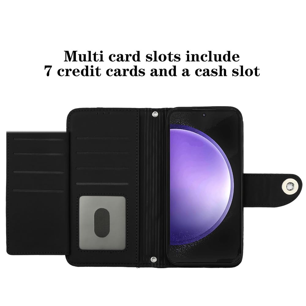Honor X6a Wallet Phone Case - PU Leather Cover with Crossbody Lanyard, 7 Card Slots & Kickstand | Compatible with Honor X6a | Perfect for Travel, Shopping & Everyday Use