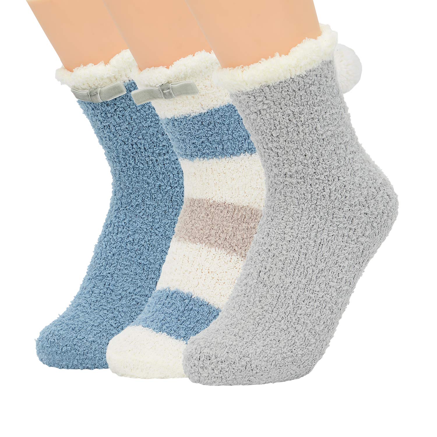 Zando Women's Fuzzy Socks - Winter Warm Fleece-Lined Slipper Socks | Ultra Soft Fluffy Cozy Home Socks for Women | Perfect for Lounging, Sleeping & Cold Weather Comfort
