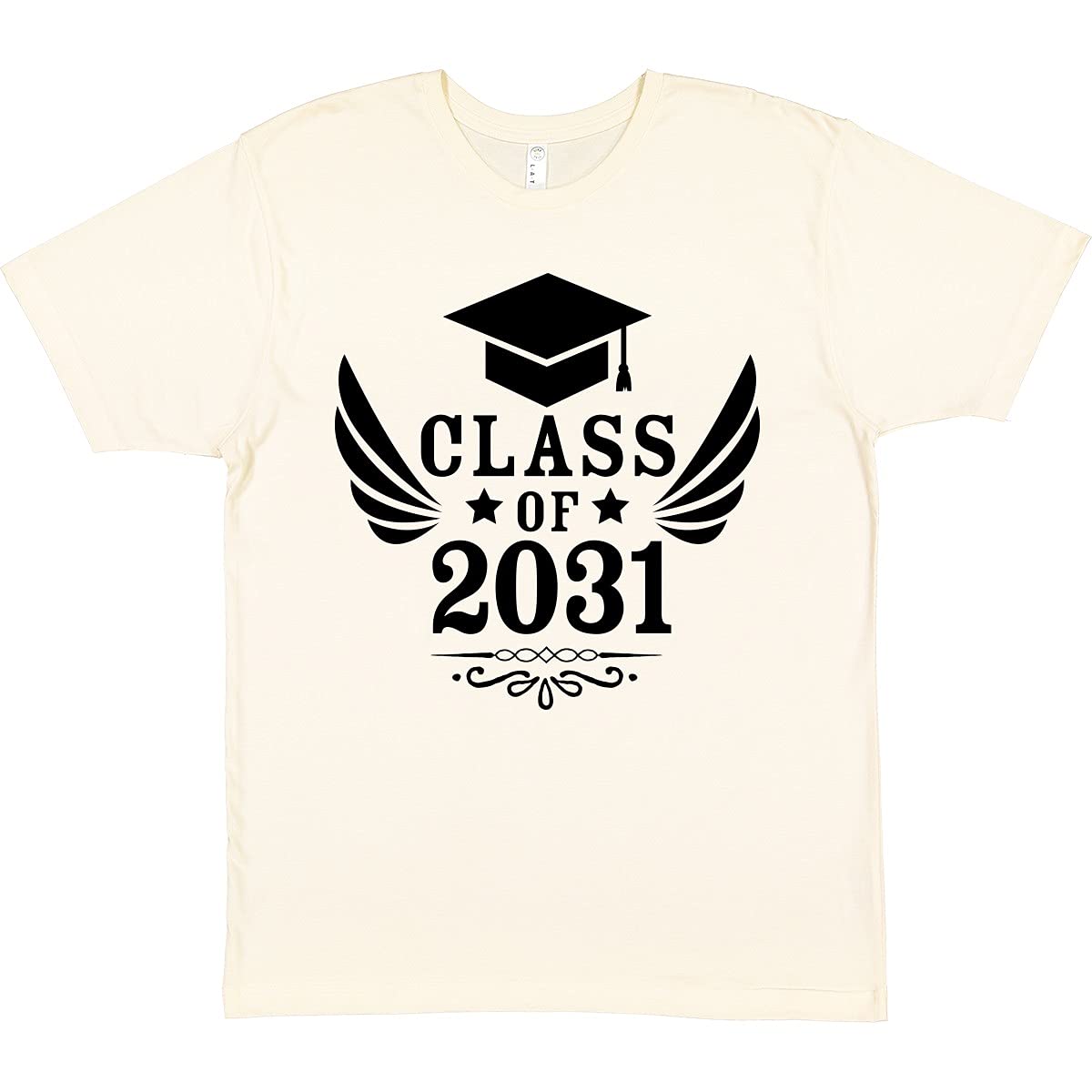 Inktastic Class of 2031 Graduation Cap & Wings T-Shirt - Comfortable Cotton Tee for Future Graduates | Perfect for Graduation Parties, School Events & Senior Year Celebrations