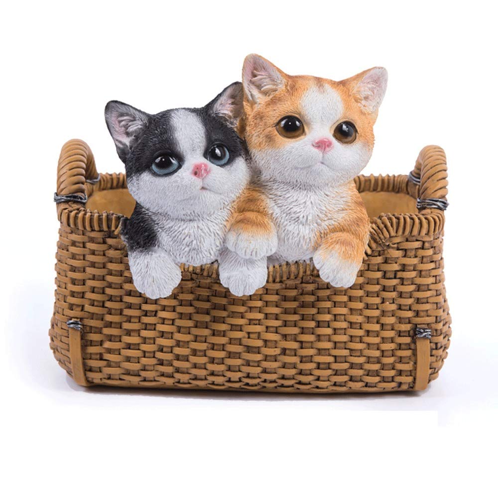 Cute Resin Cat Desk Organizer - Pen Holder, Phone Stand & Makeup Storage Box for Home Office | Perfect for Key, Controller & Cosmetic Organization (Cat Design) - Ideal for Desk Clutter Control & Stylish Workspace Decor