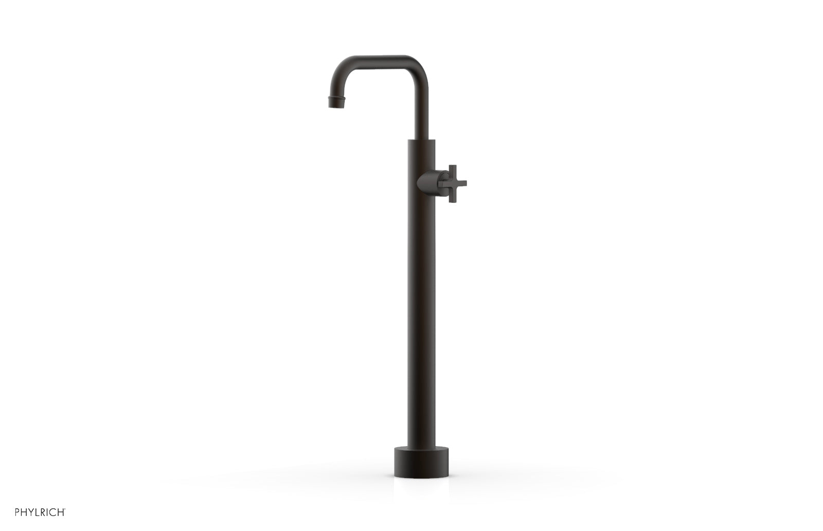 HEX MODERN Low Floor Mount Tub Filler with Cross Handle - Model 501 54 04 | Perfect for Modern Bathroom Renovations & Spa-Like Showower Experiences