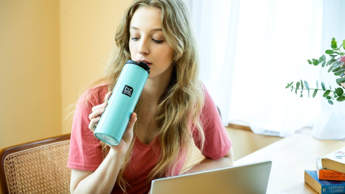 15oz Stainless Steel Vacuum Insulated Tumbler with Lid - Double Wall Thermal Coffee Mug for Hot & Cold Drinks - Perfect for Travel, Office & Outdoor Use - Organica Mint Green