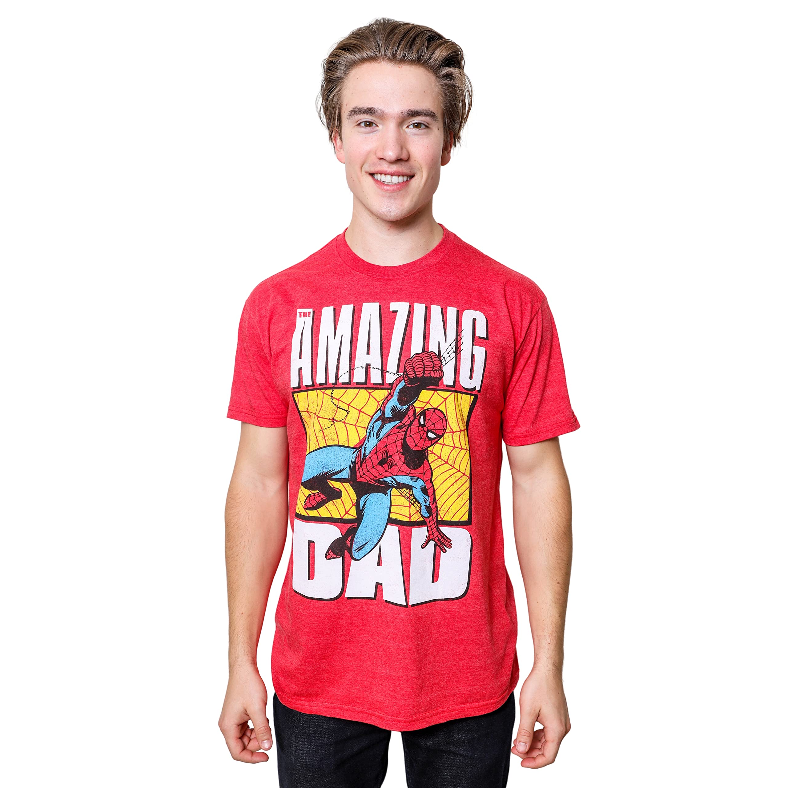 Marvel Spider-Man Amazing Dad T-Shirt for Men - Cool Superhero Graphic Tee for Father's Day, Birthday & Casual Wear