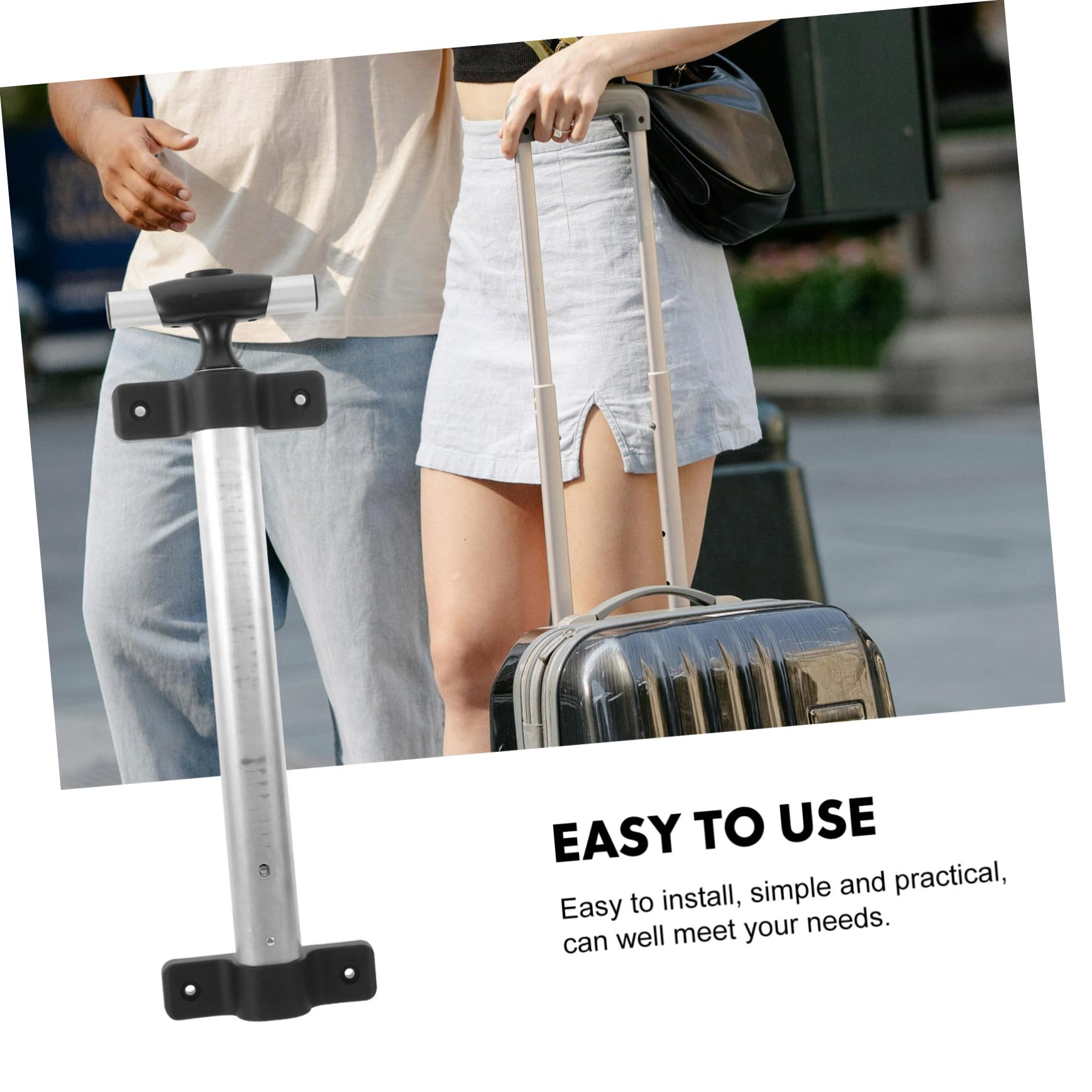 Toddmomy 4-Piece Aluminum Suitcase Handle Replacement Set - Durable Trolley Luggage Pull Handle Accessories for Travel, Business Trips & Vacations
