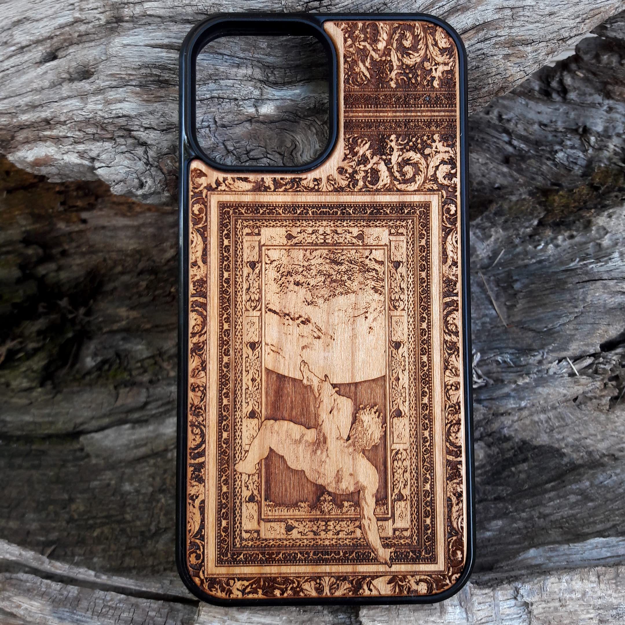 Premium Laser Engraved Wood Phone Case for iPhone 16/15/14/13/12/11 Pro Max/Mini & Galaxy S25/S24/S23/S22/S21/S20 Ultra Plus - Eco-Friendly Slim Durable Wooden Cover - Perfect for Outdoor, Office & Everyday Protection