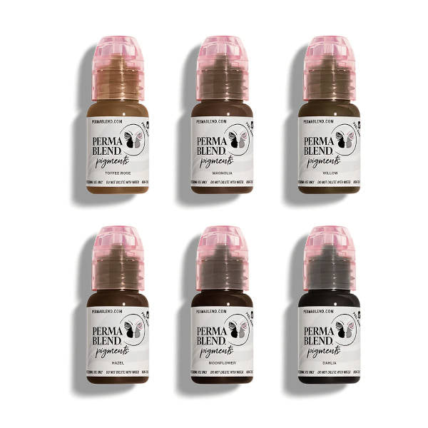 Perma Blend Heritage Collection Eyebrow Tattoo Pigment Set - Professional Semi-Permanent Makeup Kit for Microblading & Ombre Brows | Perfect for Salon, Spa & Home Use