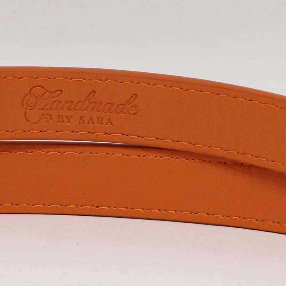 **Premium Apricot Orange Leather Dog Leash – Durable & Stylish Pet Accessory for Dog Lovers – Customizable Wedding & Outdoor Walking Leash**