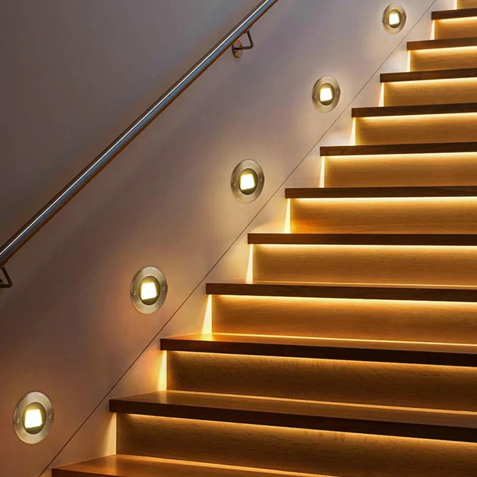 Waterproof Round Recessed Step Outdoor Lights - Durable LED Deck & Stair Lighting for Patio, Garden, Pathway (6 Pack) - Perfect for Outdoor Stairs, Walkways, and Landscape Lighting