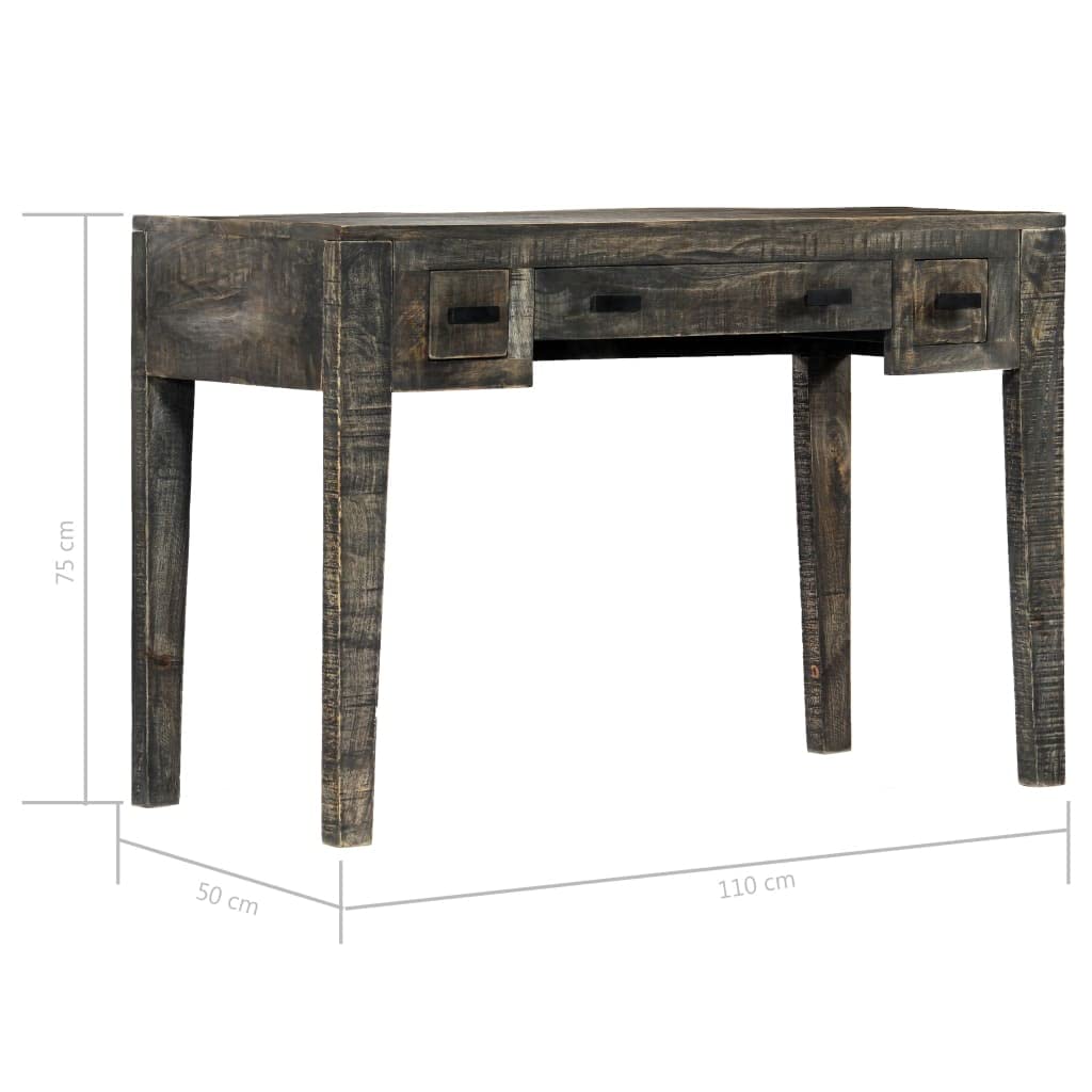 Compact Black Writing Desk with Storage | 43.3