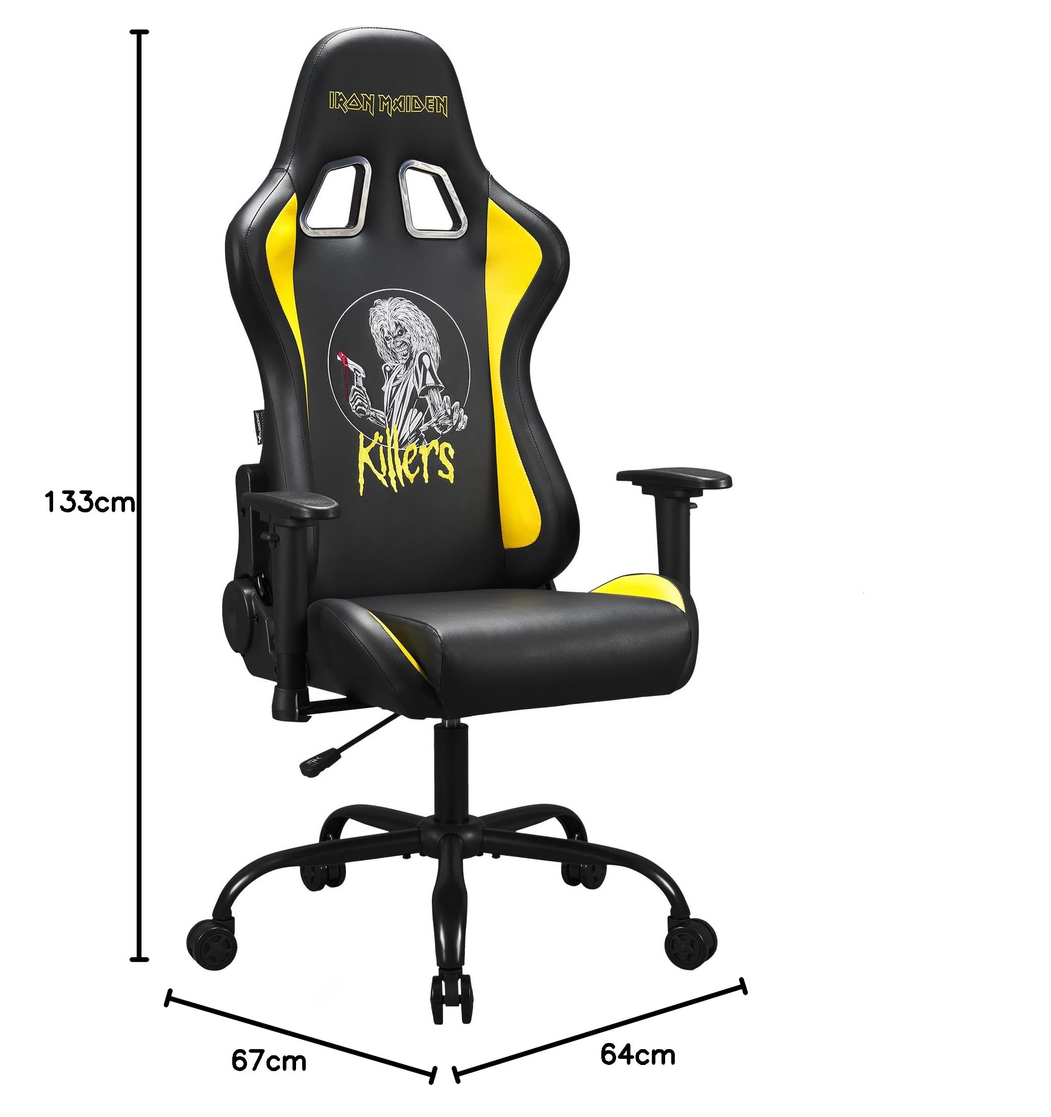**Iron Maiden Subsonic Ergonomic Gaming Chair - Adjustable Backrest & Armrests - Officially Licensed Adult Gaming Chair for PC, Console & Streaming Setup**
