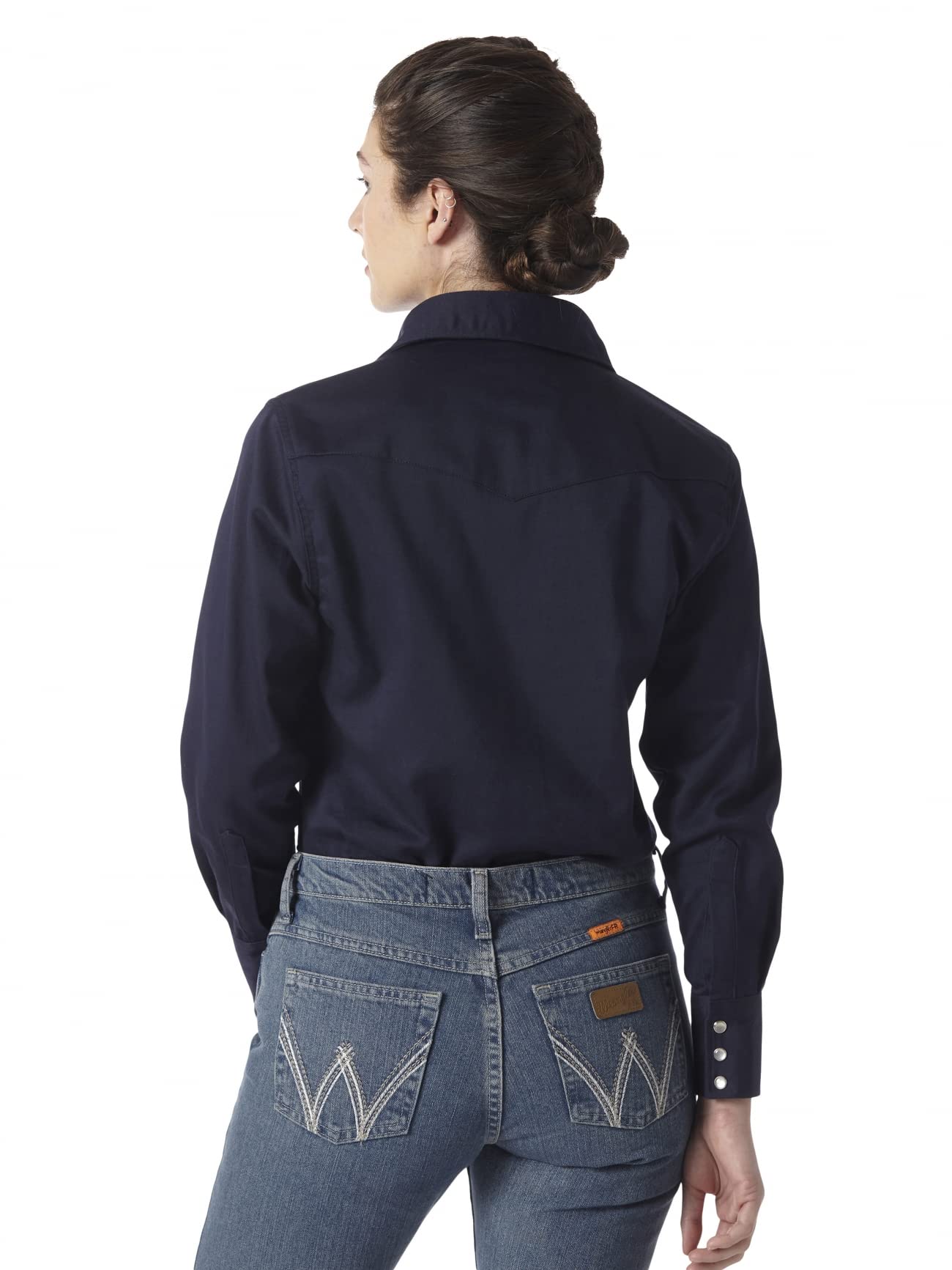 Wrangler Women's Flame Resistant Long Sleeve Work Shirt - Comfortable & Durable for Construction, Oilfield & Outdoor Jobs