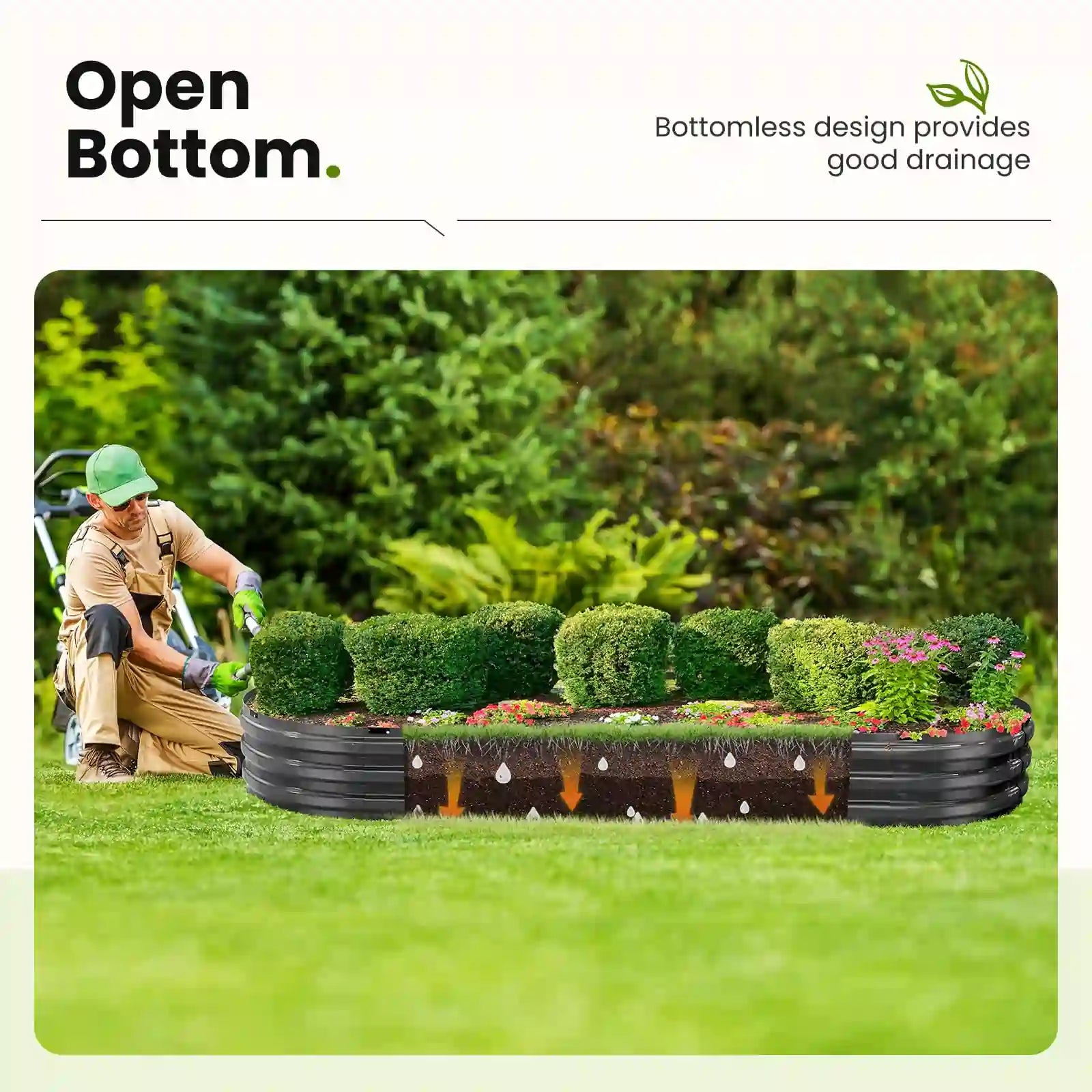 Sturdy Screwless Raised Garden Bed Kit - Easy Assembly Elevated Planter Box for Vegetables, Flowers & Herbs - Perfect for Backyard, Patio & Urban Gardening
