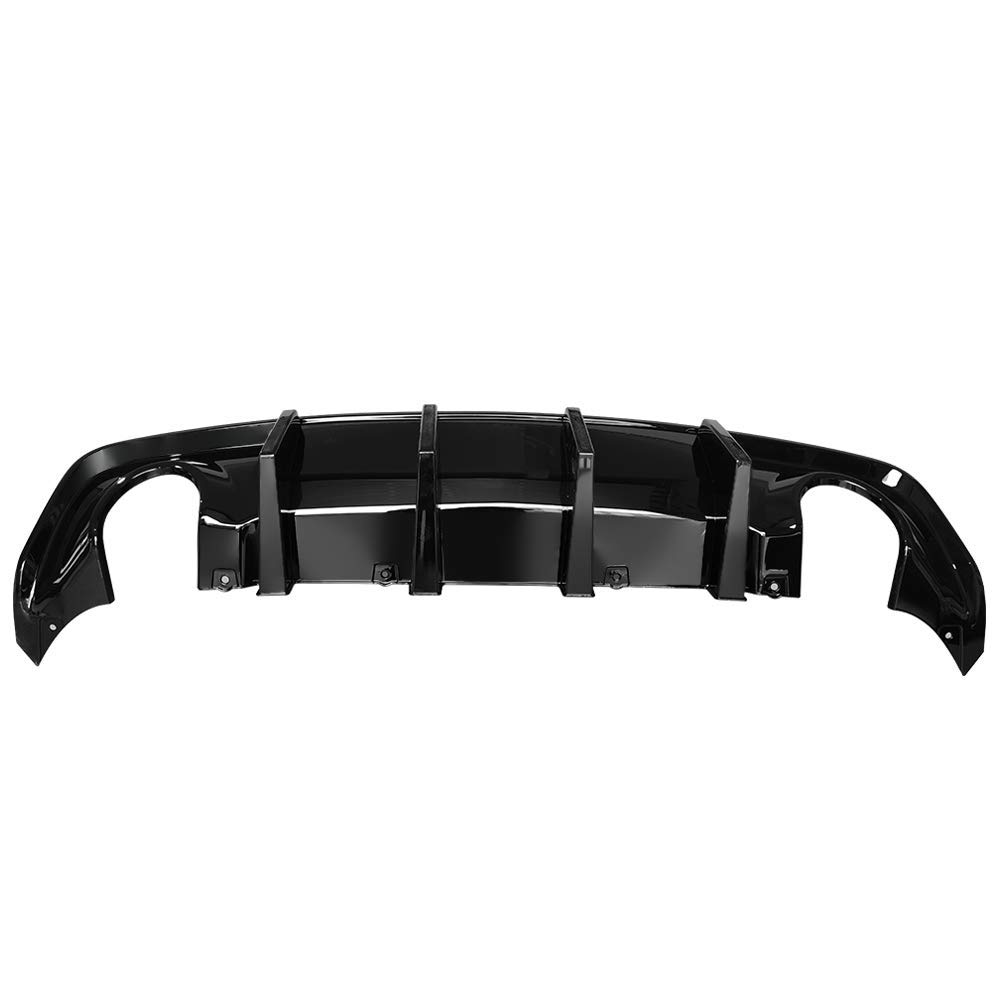 IKON MOTORSPORTS Rear Diffuser for 2020-2023 Dodge Charger Widebody | Gloss Black PP Bumper Lip with 4 Fins | Aggressive Styling Upgrade for Street & Track Performance