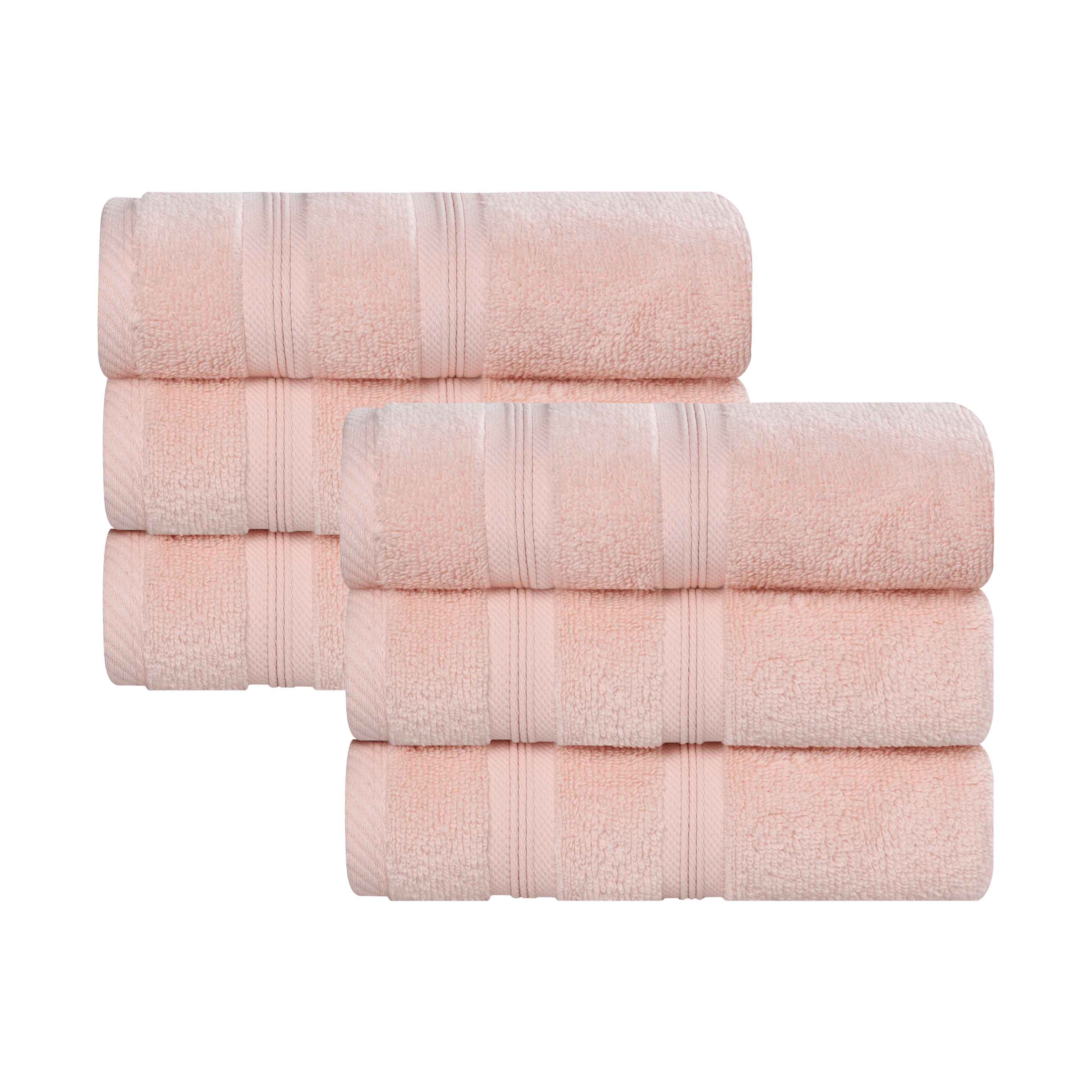 Premium 6-Pack Smart Dry Zero Twist Medium Weight Cotton Hand Towels - Soft, Absorbent & Quick-Drying for Bathroom, Kitchen & Gym Use