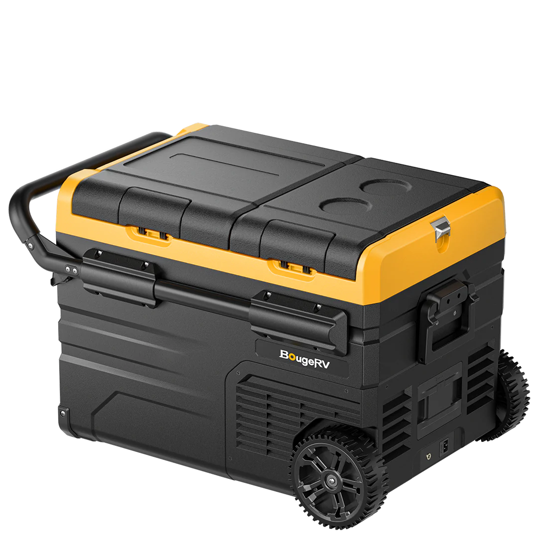 BougeRV CRD35 37QT 12V Dual Zone Car Refrigerator - Portable Freezer for Camping, Road Trips & Outdoor Adventures