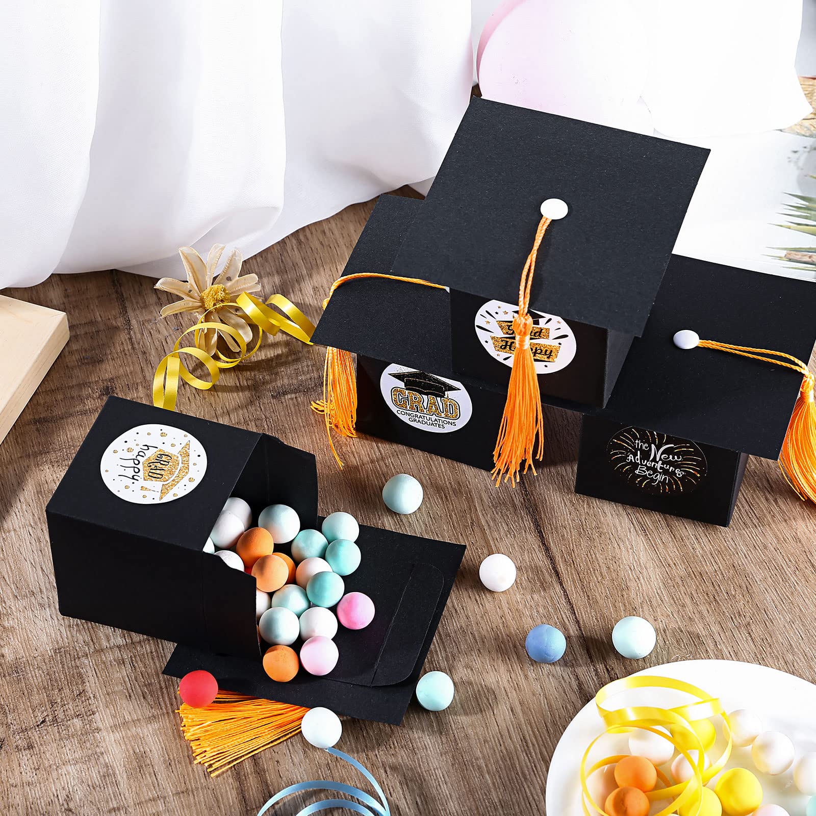 Kesote 24 Pack Graduation Party Favors 2025 - Grad Cap Candy Boxes for Chocolate Gifts & Goody Bags, Perfect for High School/College Graduation Celebrations, Commencement Ceremonies & Senior Party Supplies