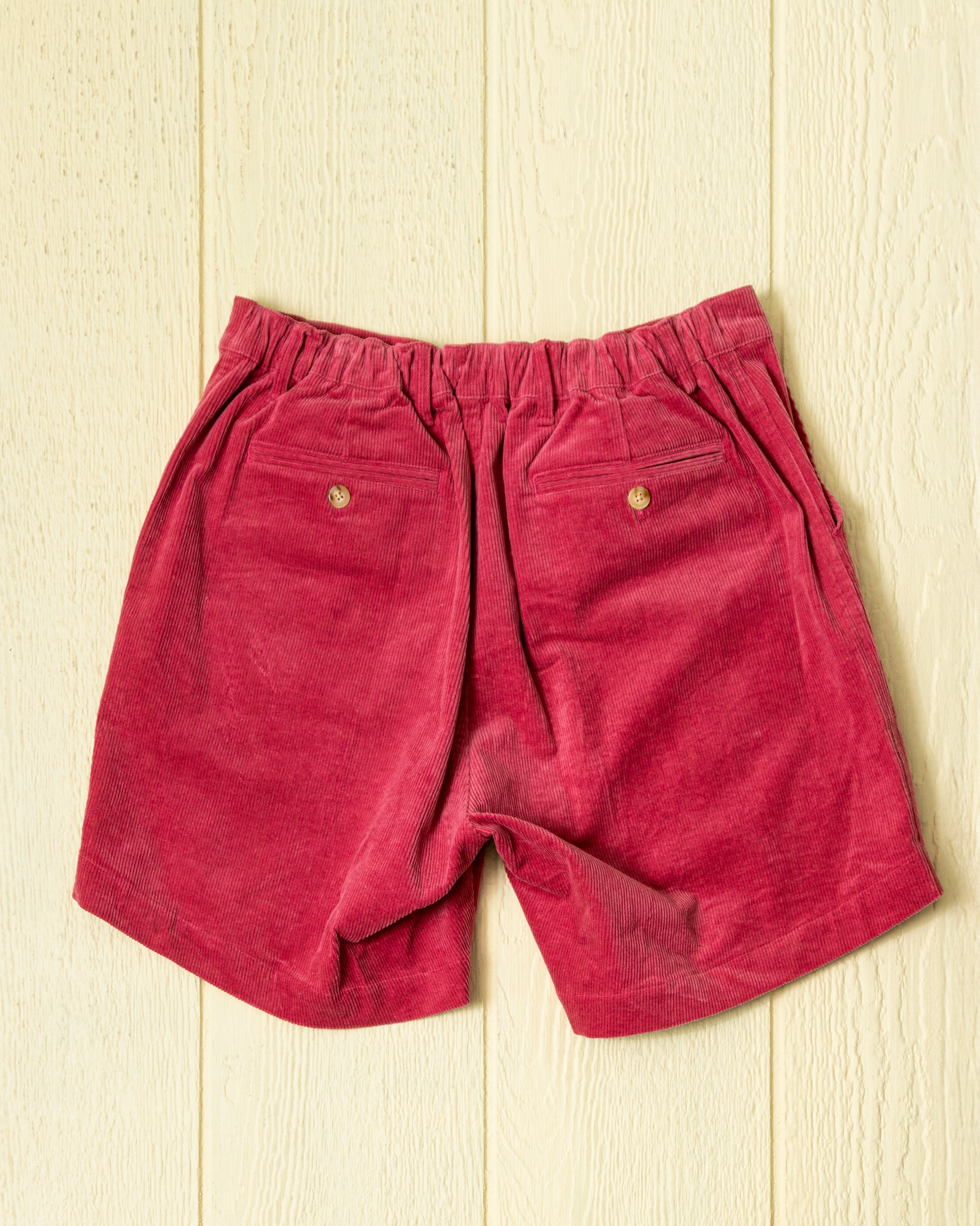 Ventura Women's Shorts in Watermelon Corduroy - Comfortable High-Waisted Casual Summer Shorts for Beach, Travel & Everyday Wear