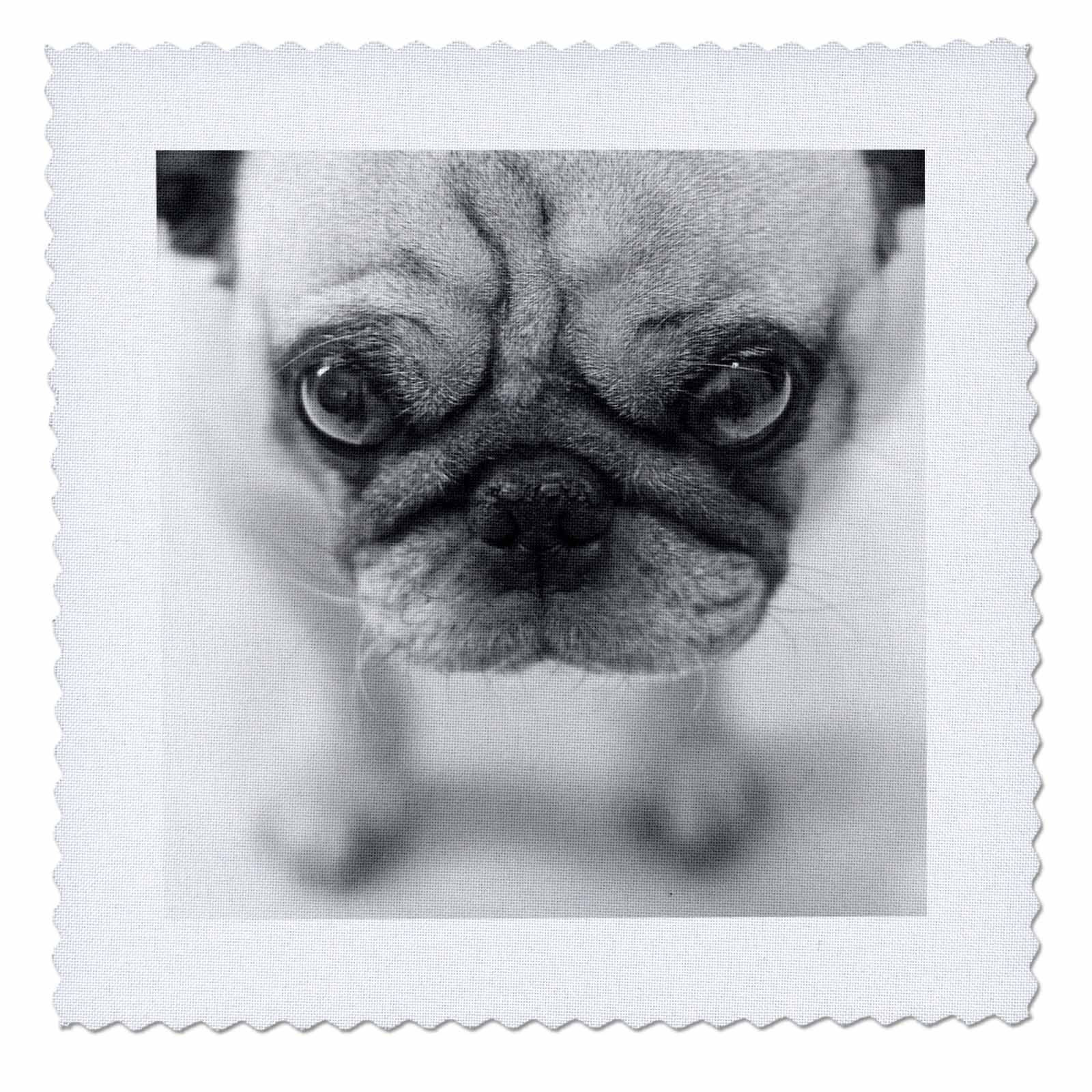 3D Rose Pug Quilt Square - 10x10 Inch Cute Dog Fabric Patch for DIY Quilting, Sewing Projects & Home Decor - Perfect for Blankets, Pillows & Crafting Gifts
