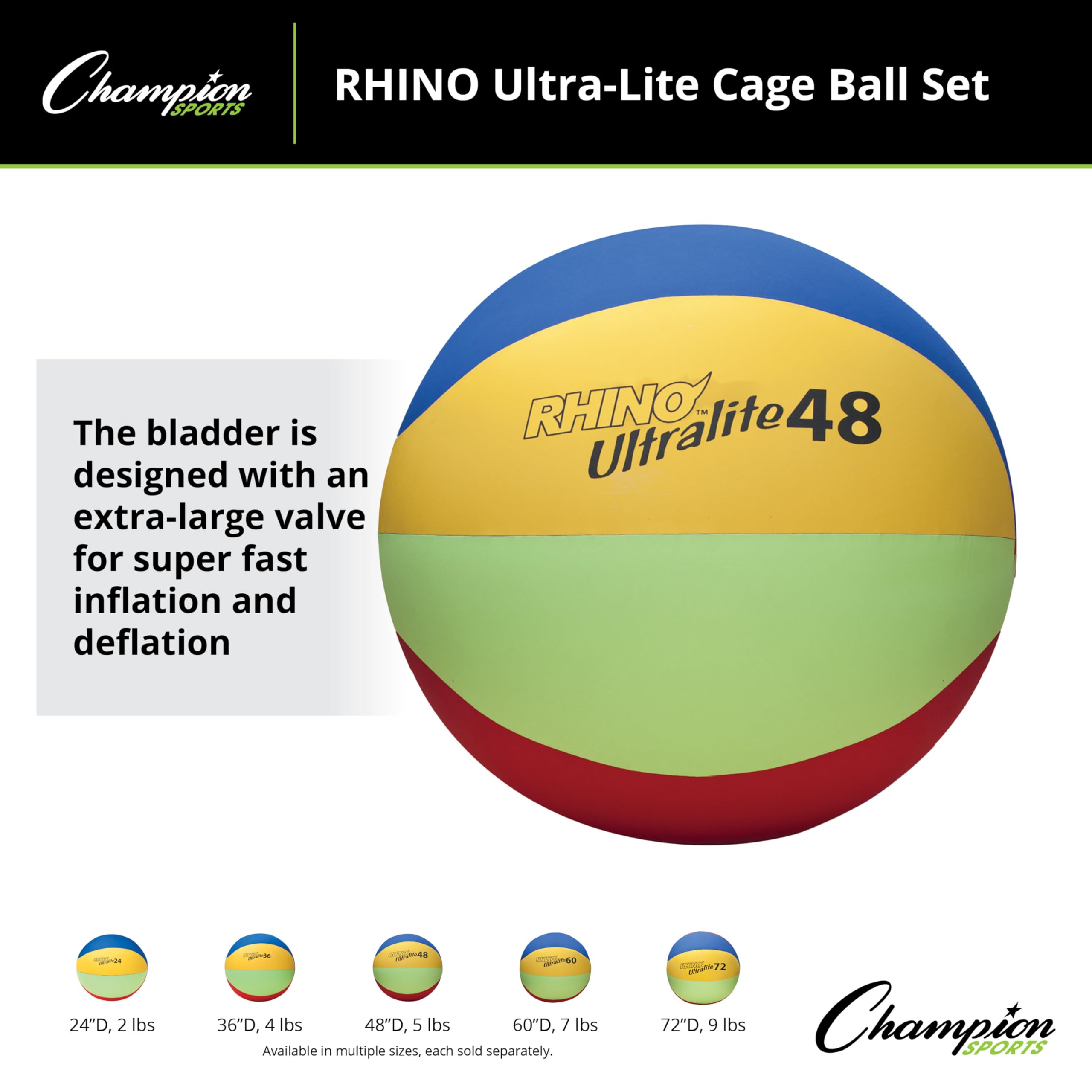 Champion Sports Rhino Lite Cage Ball Set - Durable Training & Game Balls for Baseball, Softball & Practice | Perfect for Backyard, Cage Training & Team Sports