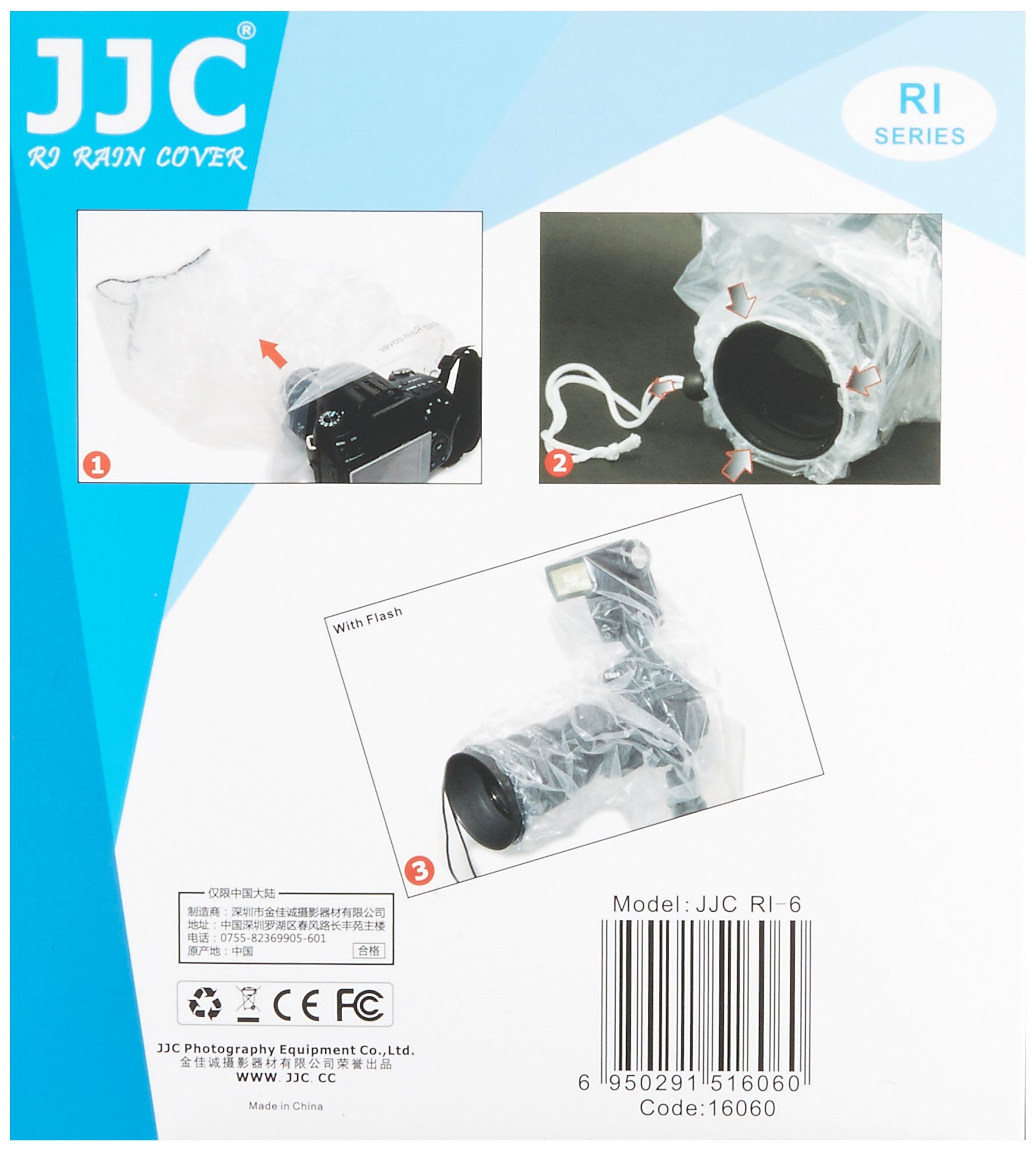 JJC Waterproof Rain Cover for DSLR Camera & Lens - Clear Protective Case (2-Pack) - Ideal for Outdoor Photography, Rainy Weather & Travel Protection