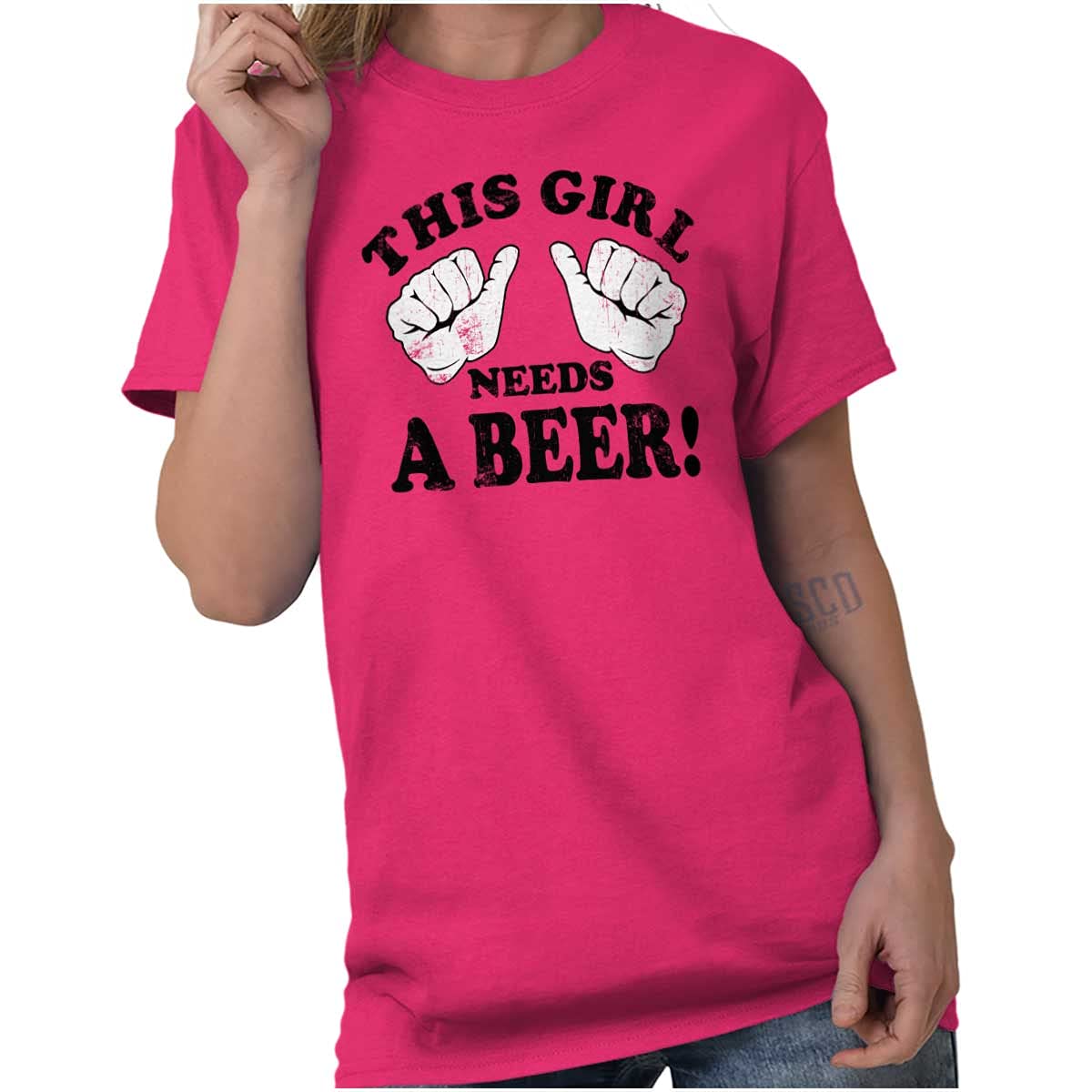 Funny 'This Girl Needs a Beer' Graphic T-Shirt for Women - Casual Drinking Tee for Parties, Girls Night Out & Relaxing
