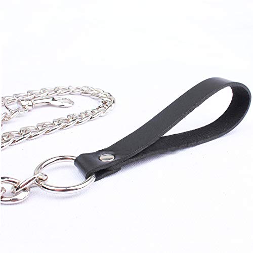FST Faux Leather BDSM Leash with Metal Chain - Adjustable Choker Necklace for Adults, Bondage & Role Play Accessories - Perfect for Couples Play, BDSM Games & Sensual Exploration