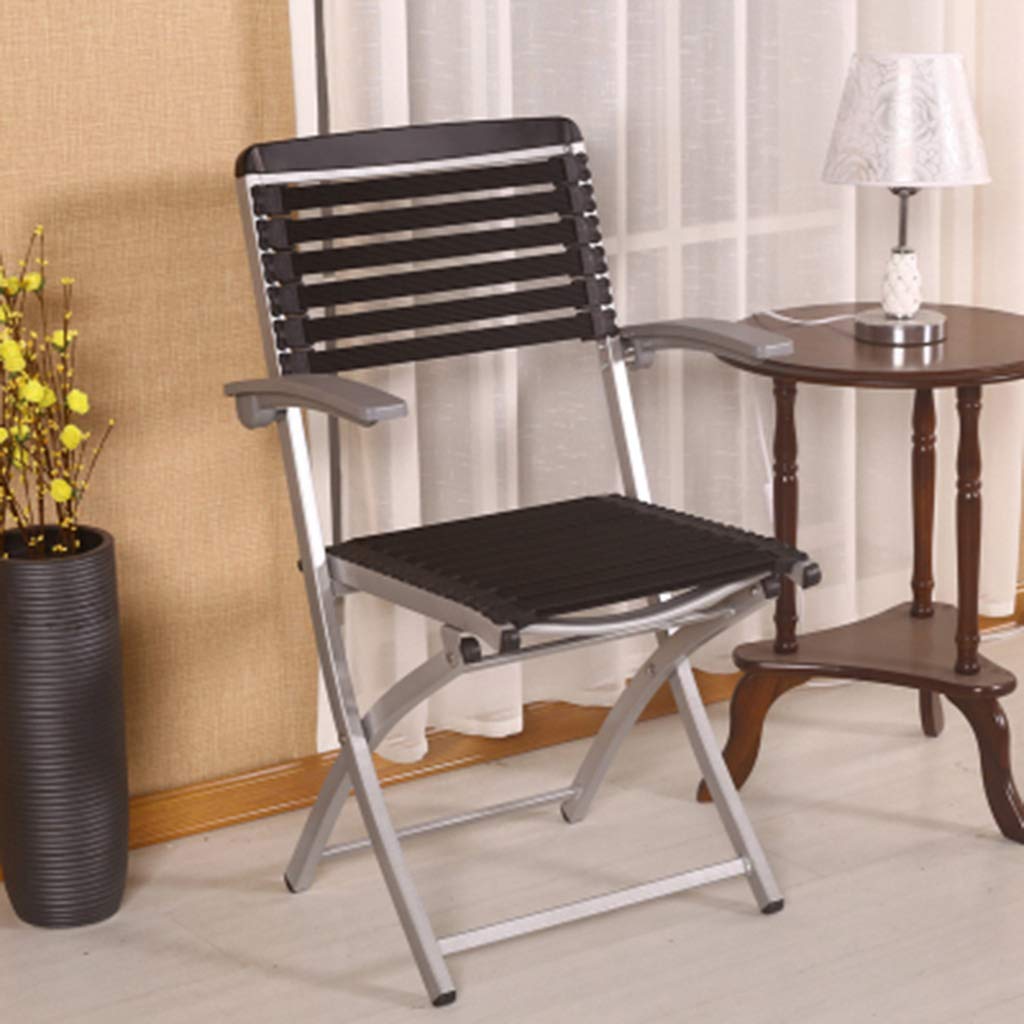XINGPING Ergonomic Home & Office Folding Chair - Black Adjustable Computer Chair for Work, Gaming, Mahjong & Chess | Portable Space-Saving Design for Small Rooms & Apartments
