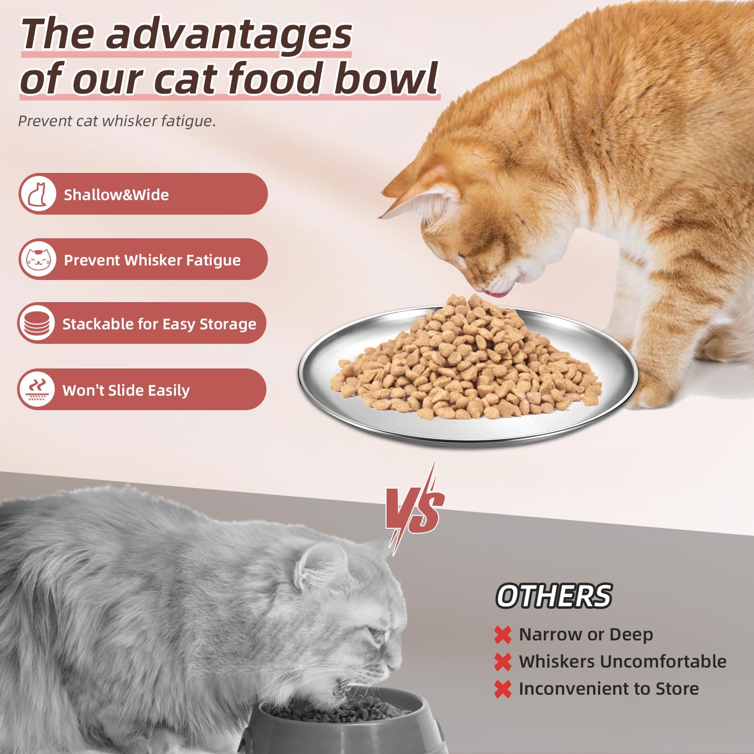 12-Piece Stainless Steel Cat Food Bowls Set - 6.7 Inch Small Shallow Wet Food Dishes for Kittens, Ferrets & Stray Cats - Durable Pet Feeding Bowls for Home, Travel & Outdoor Use