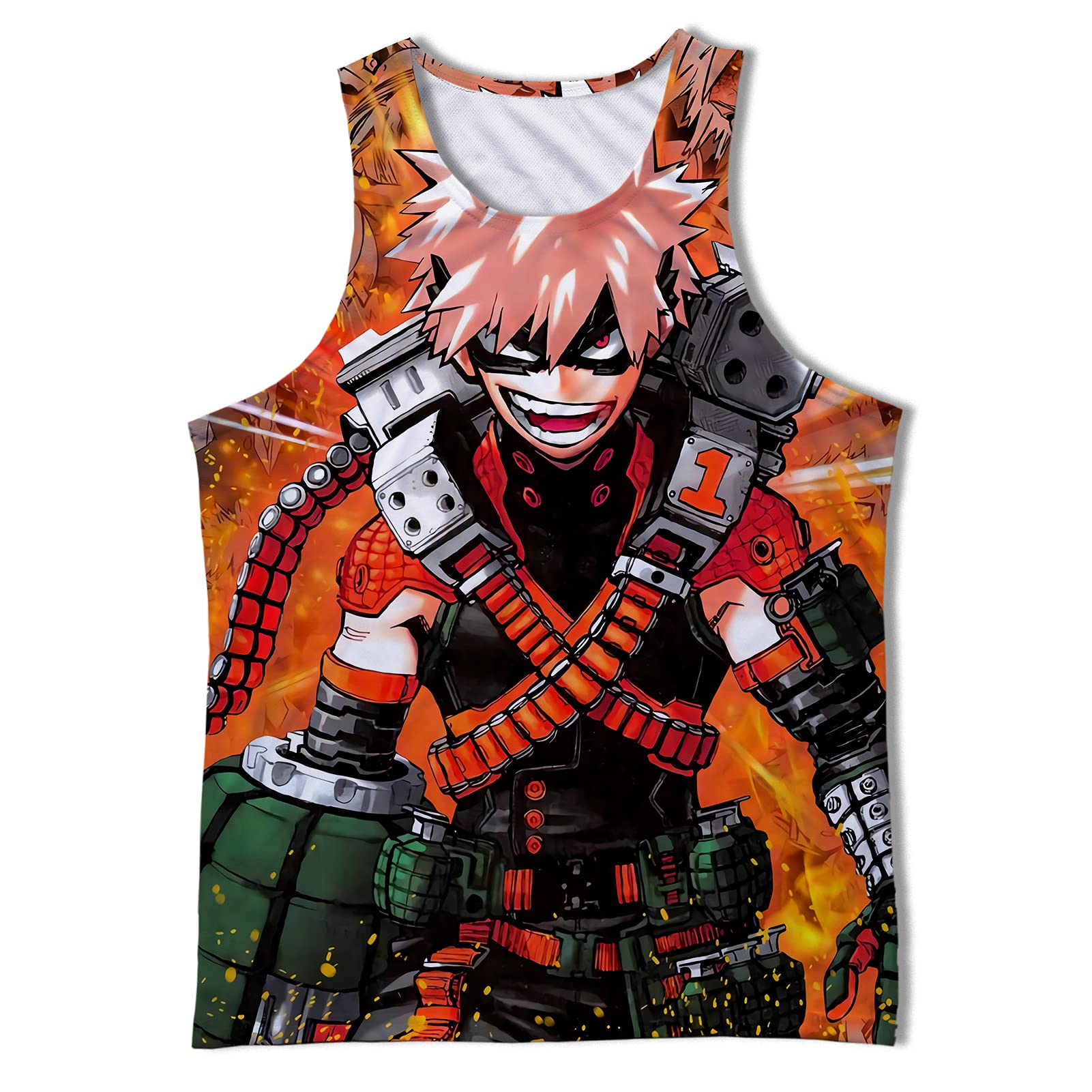 My Hero Anime Shirt for Men - Sleeveless Tank Top for Workout & Gym | My Hero Academia Cosplay & Casual Wear