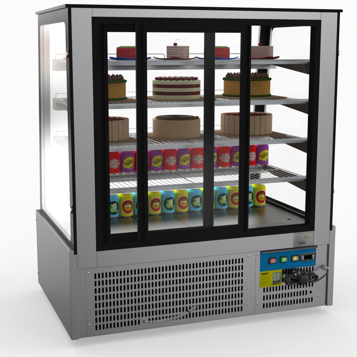 Bonvue Deluxe SLP840C Commercial Refrigerated Display Case - Perfect for Restaurants, Cafes, and Retail Stores