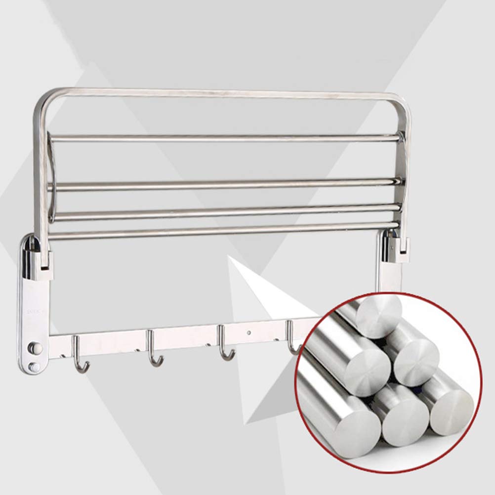 Cabilock Stainless Steel Towel Rack - Wall Mounted Bath Towel Holder with Strong Adhesive, Rustproof Bathroom Organizer for Kitchen, Spa, Gym & Home Decor