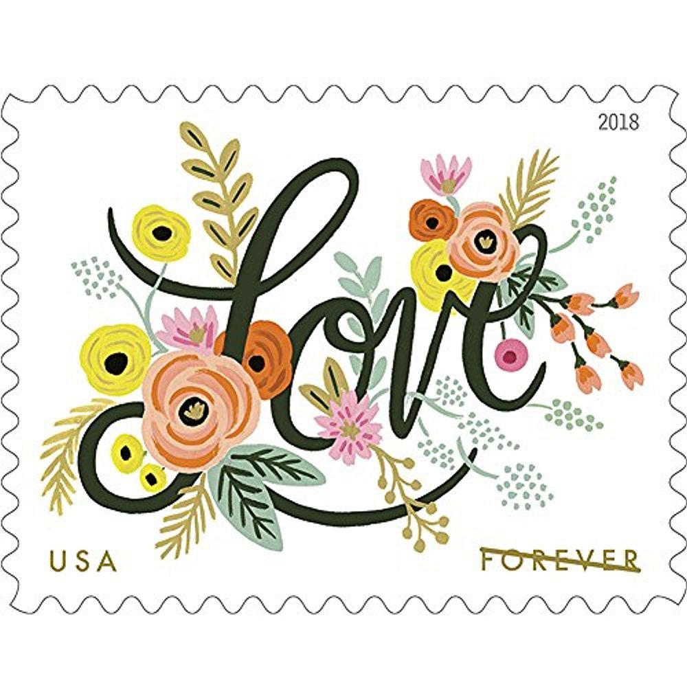Love Flourishes Forever Stamps - 40 PCS (2 Sheets of 20) USPS Postage Stamps for Wedding Invitations, Greeting Cards & Collectibles
