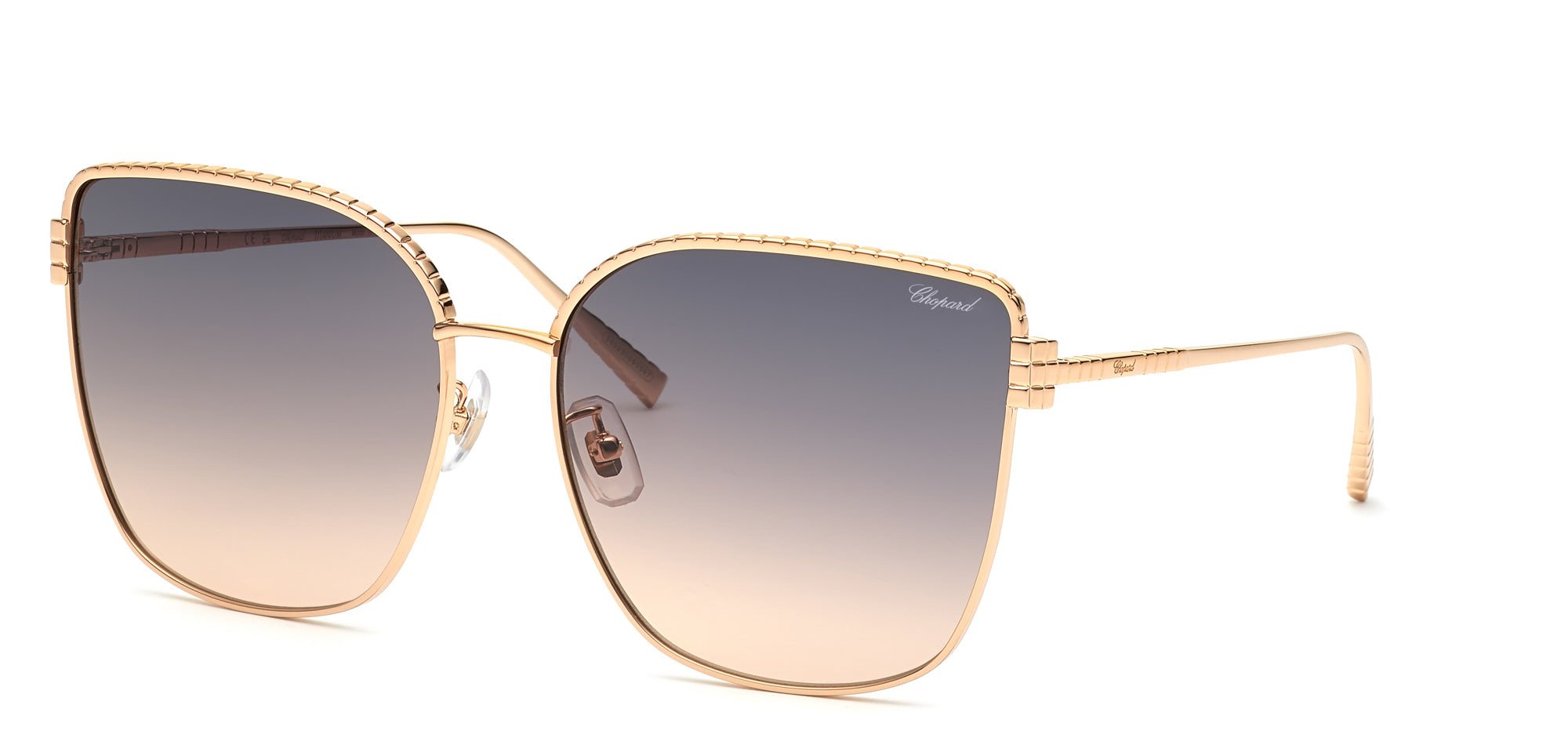 Shiny Rose Gold/Blue Mirror