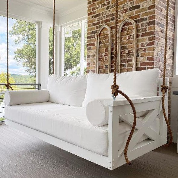Lowcountry Swing Beds Crib - Kiln Dried Pine Modified Cooper River Daybed Swing for Nursery, Porch & Outdoor Relaxation
