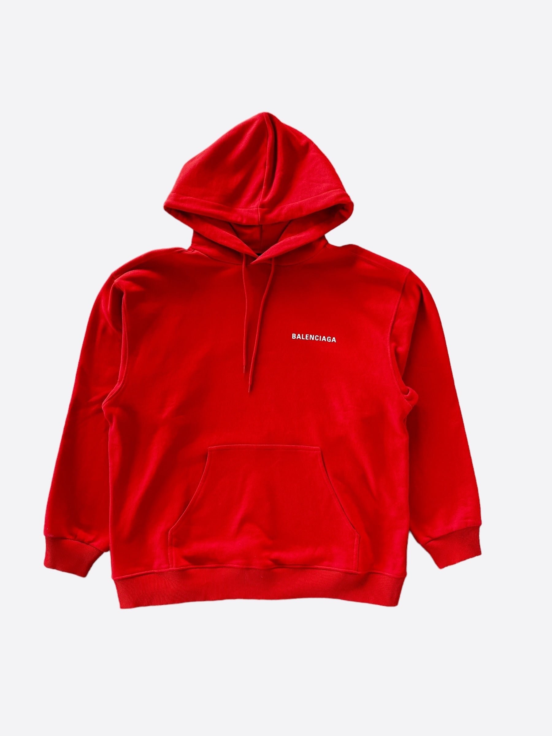Balenciaga Red & White Logo Hoodie for Men & Women | Trendy Streetwear Fashion | Perfect for Casual Outfits, Gym & Lounge Wear
