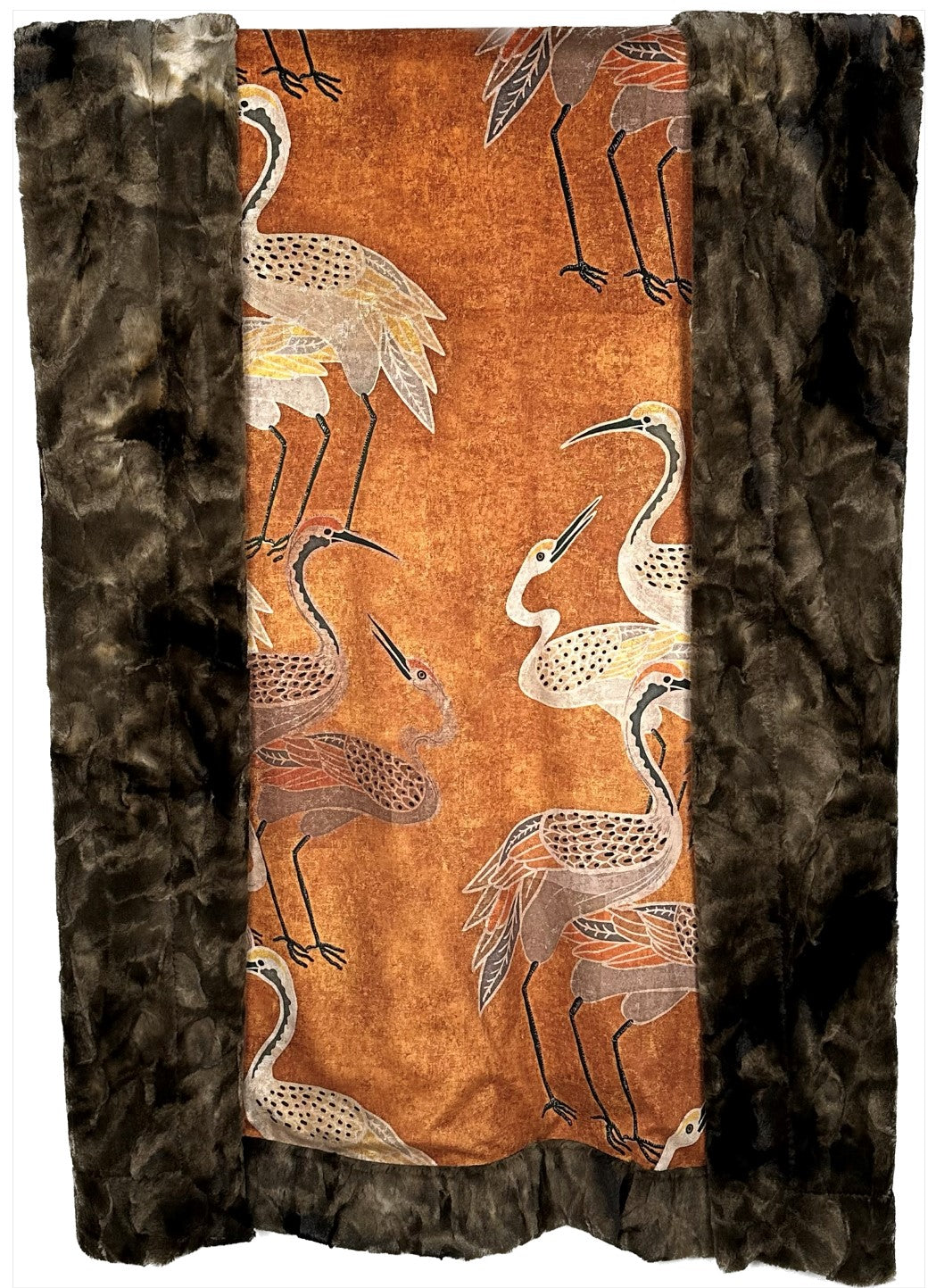 Golden Hour Festival Crane & Brown Rabbit Tie Dye Adult Blanket 54x77 - Premium Spoonflower Fabric for Cozy Home Decor, Bedroom Throw, Picnic Mat & Festival Accessory
