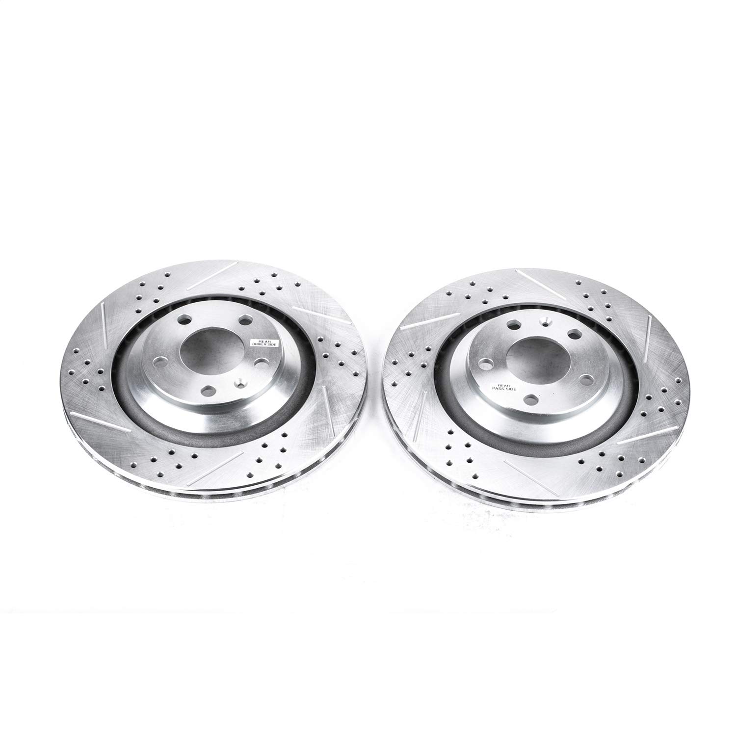 Power Stop EBR829XPR Rear Evolution Drilled & Slotted Brake Rotor Pair - Compatible with Audi A6 2006 & A6 Quattro 2005-2011 | High-Performance Braking for Daily Driving & Sporty Handling