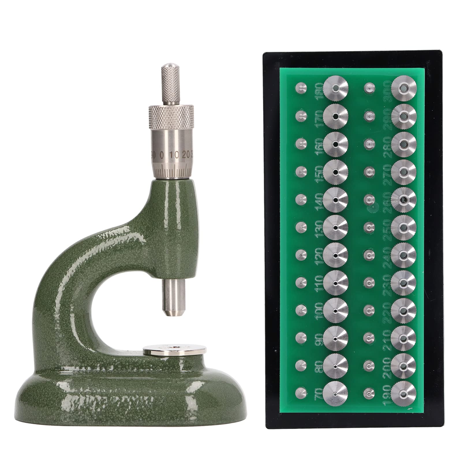 ViaGasaFamido 48-Piece Professional Watch Repair Tool Kit - Watch Press, Case Opener & Back Closer Set with Aluminum Alloy Dies - Perfect for Watchmakers & Jewelers (Green Storage Box Included) - Ideal for Watch Battery Replacement & Maintenance