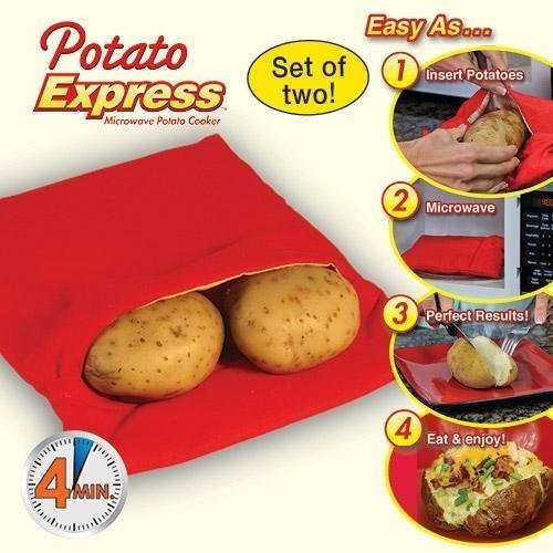 ELEOPTION Microwave Potato Bag - Reusable Potato Cooking Bag for Microwave Oven, Perfect for Baking Potatoes, Tortillas & Corn - Ideal for Quick Meals & Healthy Snacks