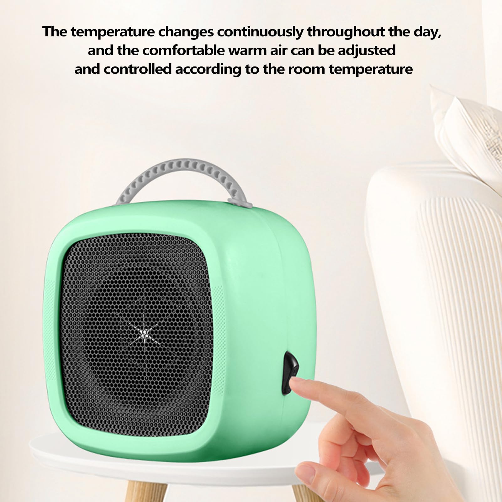 600W Portable Electric Desk Heater - Efficient Small Space Heater with 2 Modes, Quiet Operation & Carry Handle | Perfect for Office, Bedroom, Kitchen & Winter Use