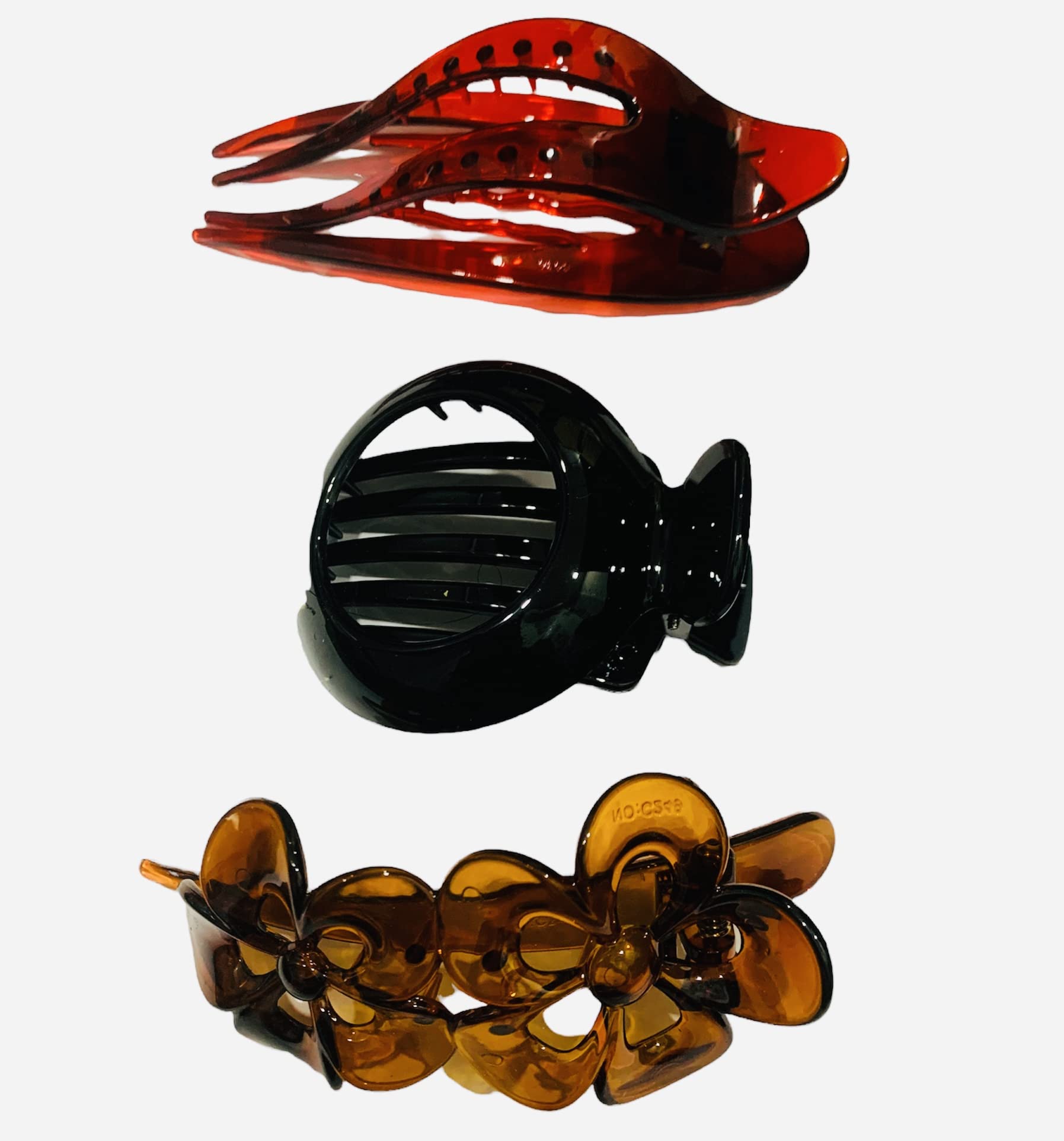 Strong Hold Plastic Hair Claw Clips for Women & Girls - 3 Pack Comfortable Jaw Clips for Thin Hair, Hair Accessories for Daily Use, Work, Gym & Travel