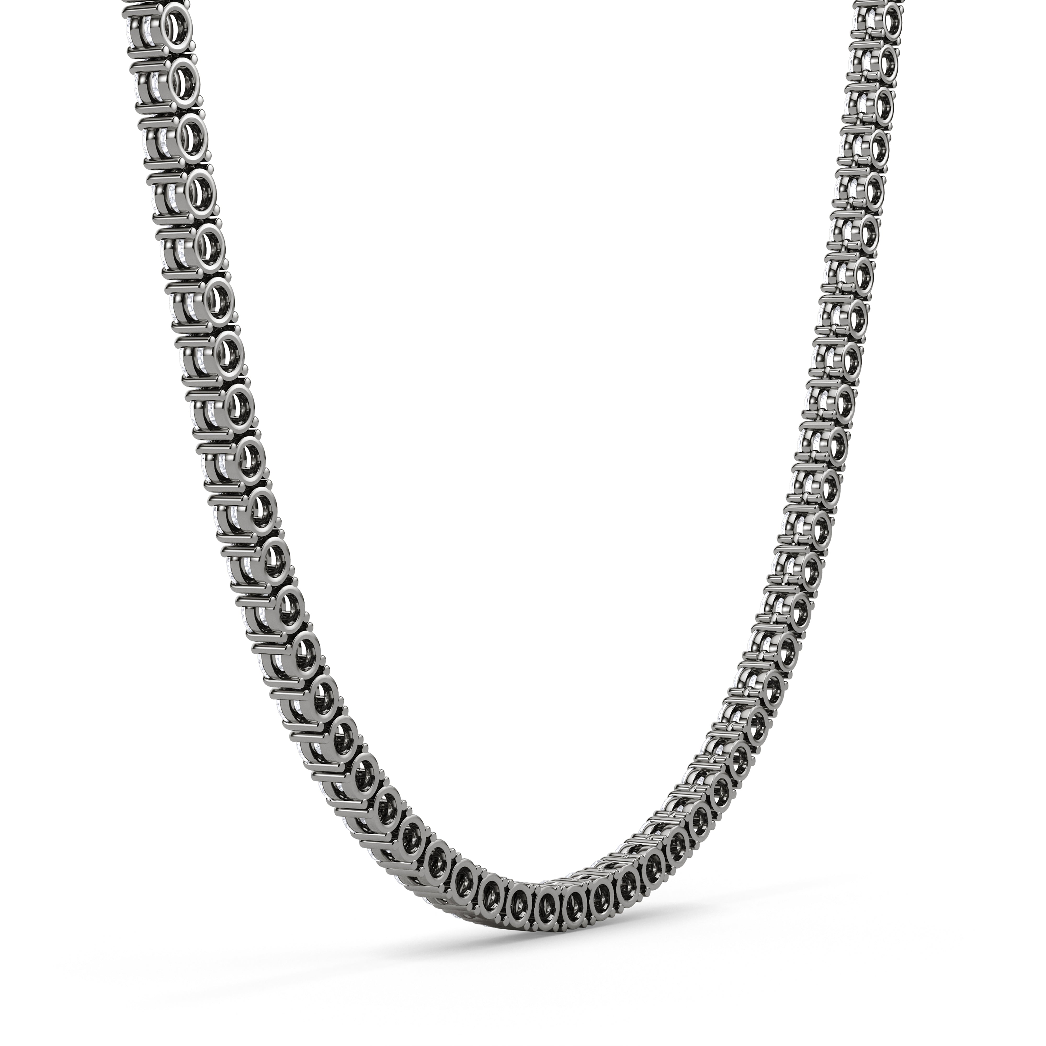 4 Prong Diamond Tennis Necklace for Women - 14K White Gold 2.5ct Round Cut Diamond Choker - Elegant Jewelry Gift for Anniversary, Wedding & Special Occasions