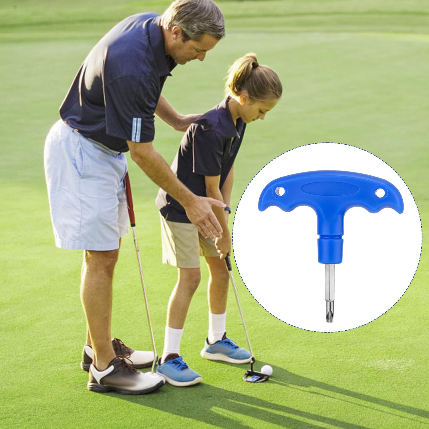 Premium Adjustable Golf Club Wrench - Heavy Duty Metal Torque Tool with Shaft Adapter for Golf Club Repair & Maintenance | Perfect for Golfers, Club Fitters & Repair Technicians | Use on Driving Range, Golf Course & Workshop