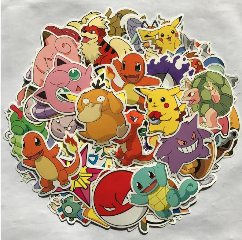 80Pcs Cartoon Anime Stickers - Cute Waterproof Decals for Suitcase, Skateboard, Laptop, Water Bottles & Car - Perfect for Teens, Boys & Girls - Great for School, Travel & Personalizing Belongings