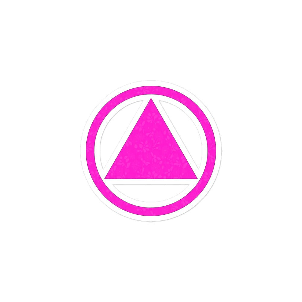 Vibrant Pink Sobriety Symbol Sticker - Motivational Recovery Decal for AA Meetings, Water Bottles & Journals - Sobriety Gift for Women & Men