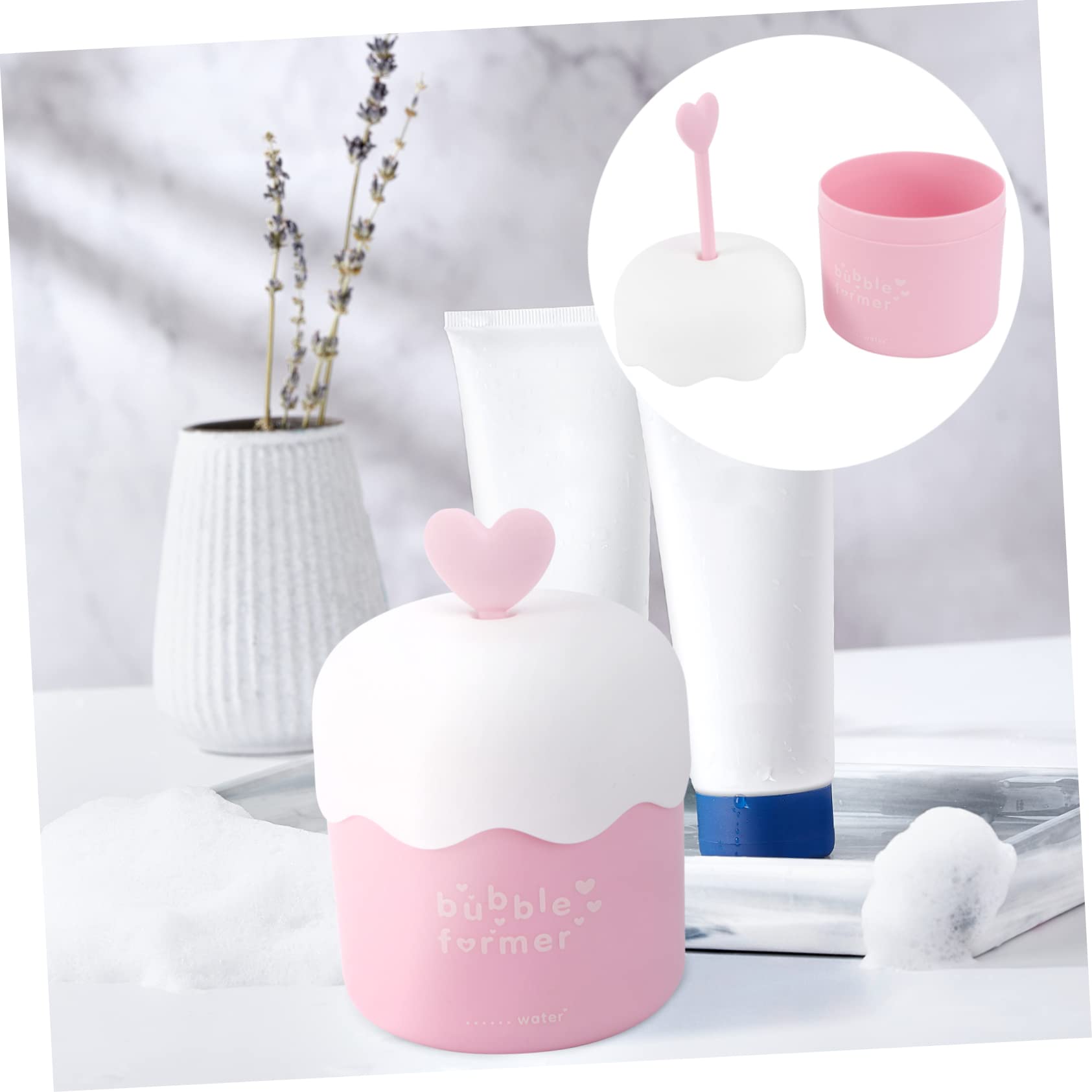 Pink Foam Shampoo Bottle - Mini Foamer for Face & Hair Care, Travel-Friendly