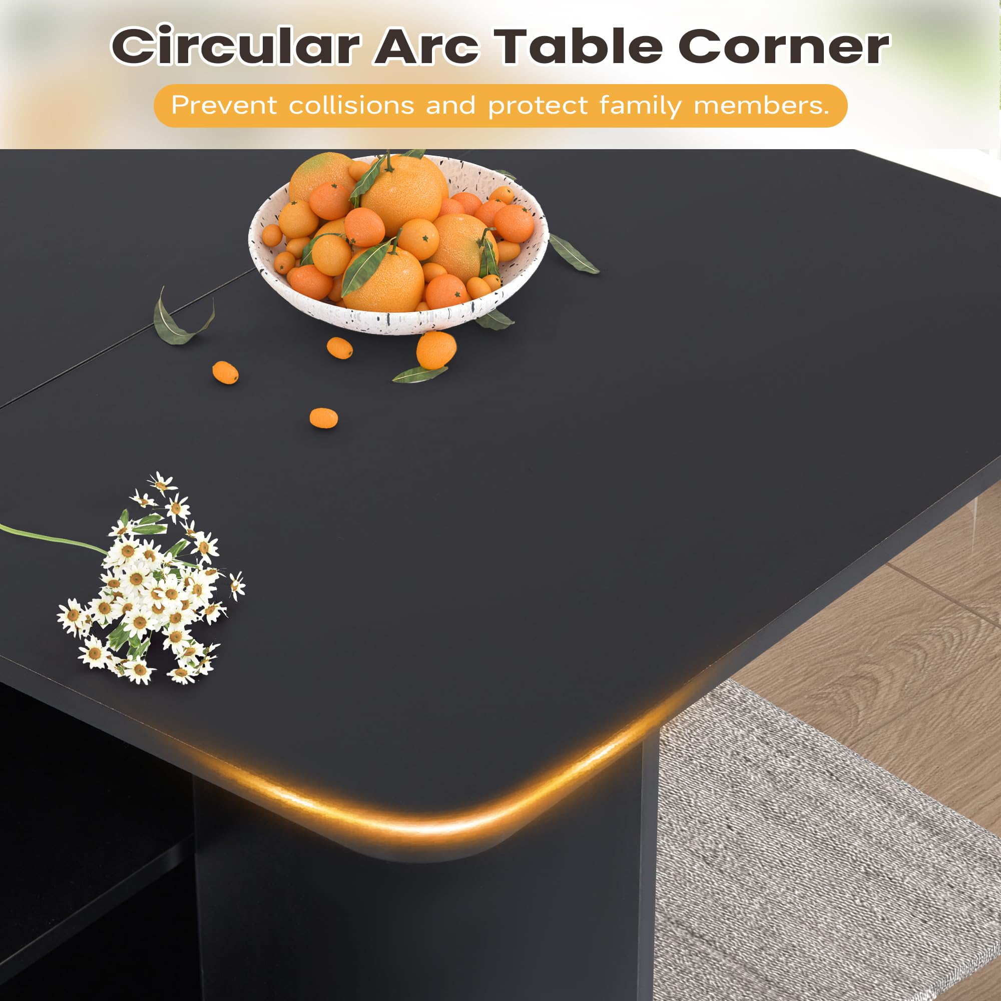 Space Saving Drop Leaf Folding Dining Table with Lockable Wheels & Storage Drawer - Extendable Kitchen Table for Small Apartments, Breakfast Nook, Studio Living & RV Homes